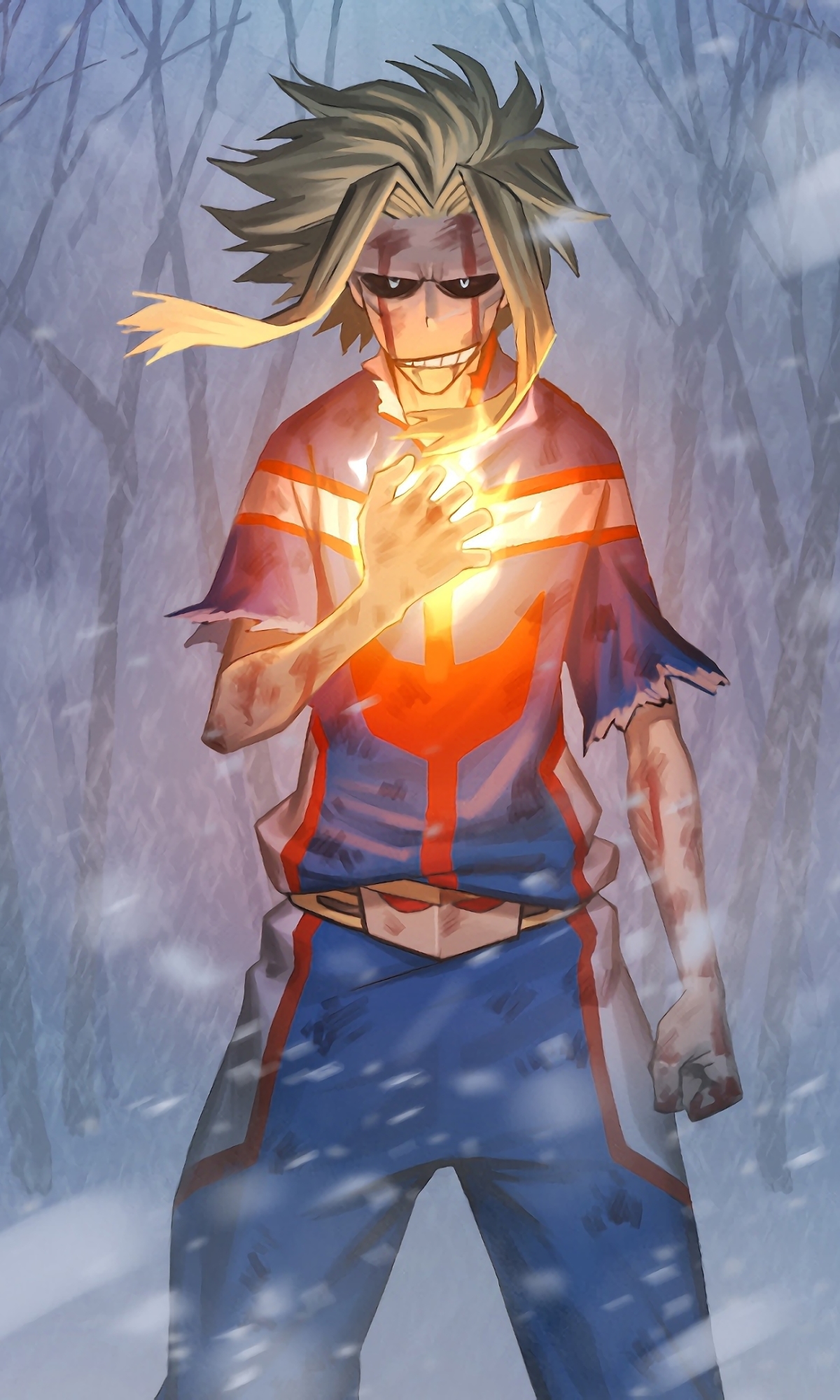 Download mobile wallpaper Anime, Snow, Blonde, My Hero Academia, All Might, Toshinori Yagi for free.