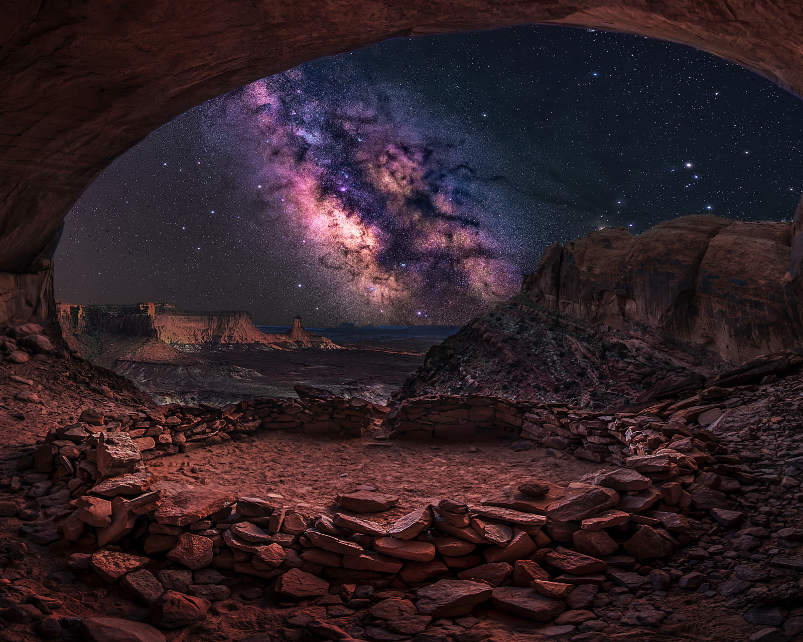 Free download wallpaper Night, Caves, Starry Sky, Earth, Milky Way, Cave on your PC desktop