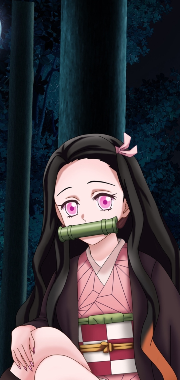 Handy-Wallpaper Animes, Nezuko Kamado, Demon Slayer kostenlos herunterladen.