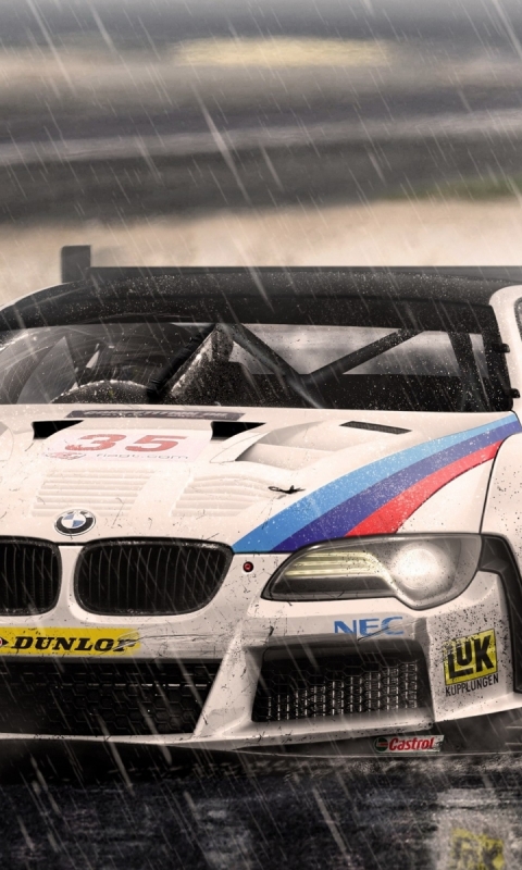 Download mobile wallpaper Bmw, Rain, Race Car, Race Track, Vehicles for free.