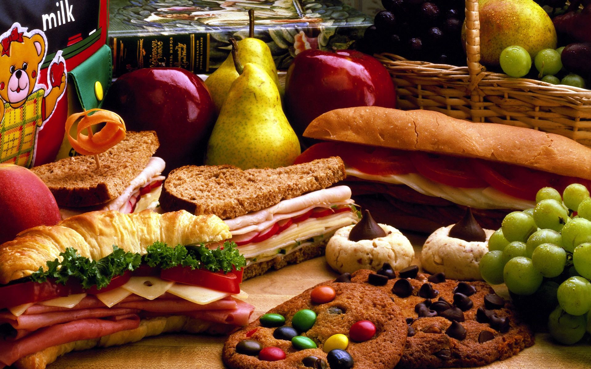 60277 завантажити шпалери фрукти, їжа, печиво, пікнік, ланч, бутерброди, печива - заставки і картинки безкоштовно