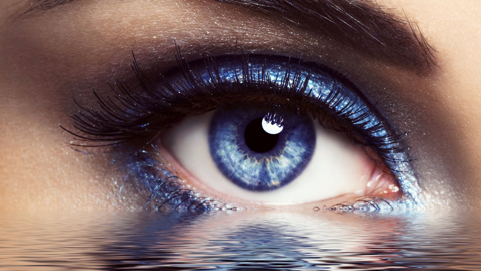 Free download wallpaper Water, Artistic, Eye, Blue Eyes on your PC desktop