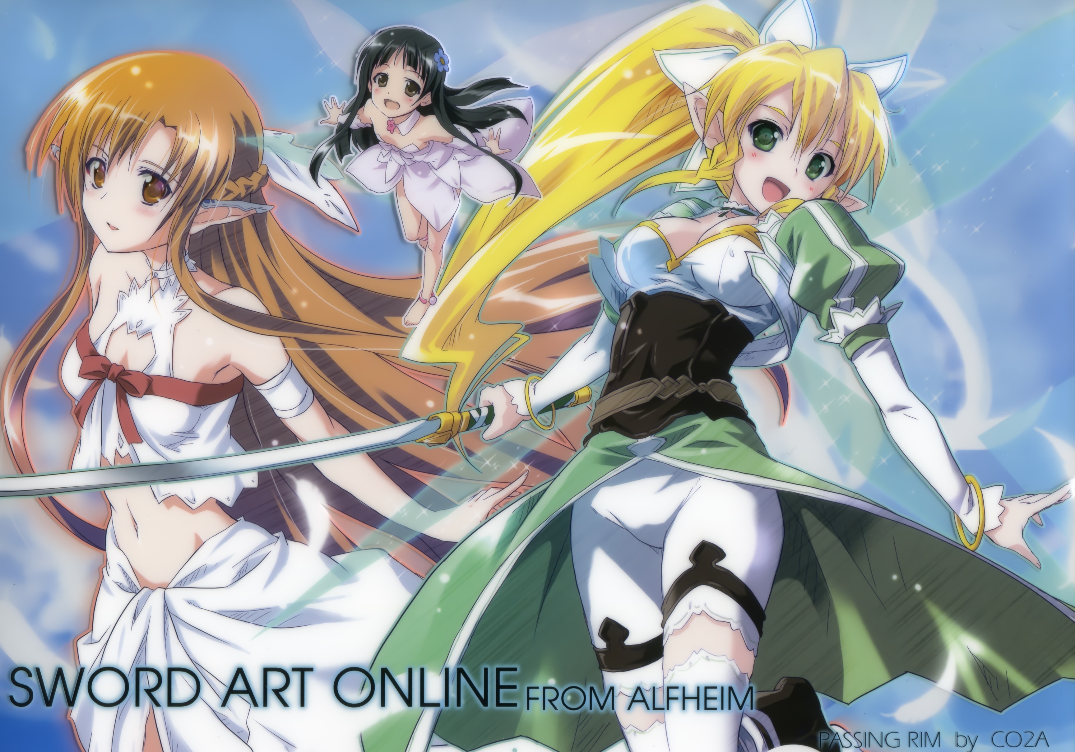 Laden Sie das Animes, Asuna Yuuki, Sword Art Online, Suguha Kirigaya, Yui (Schwertkunst Online), Leafa (Schwertkunst Online)-Bild kostenlos auf Ihren PC-Desktop herunter