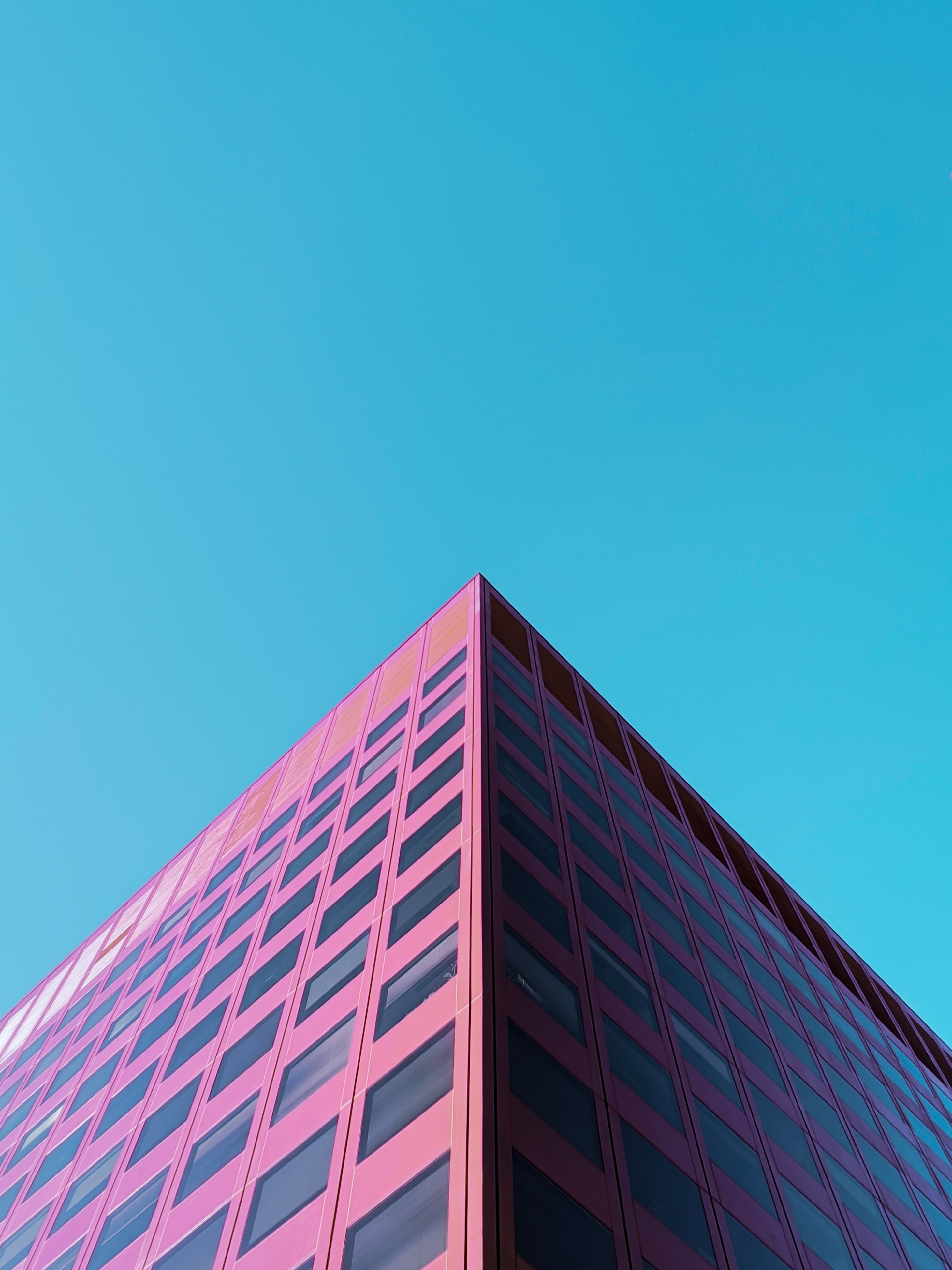 Free download wallpaper Building, Pink, Architecture, Minimalism on your PC desktop