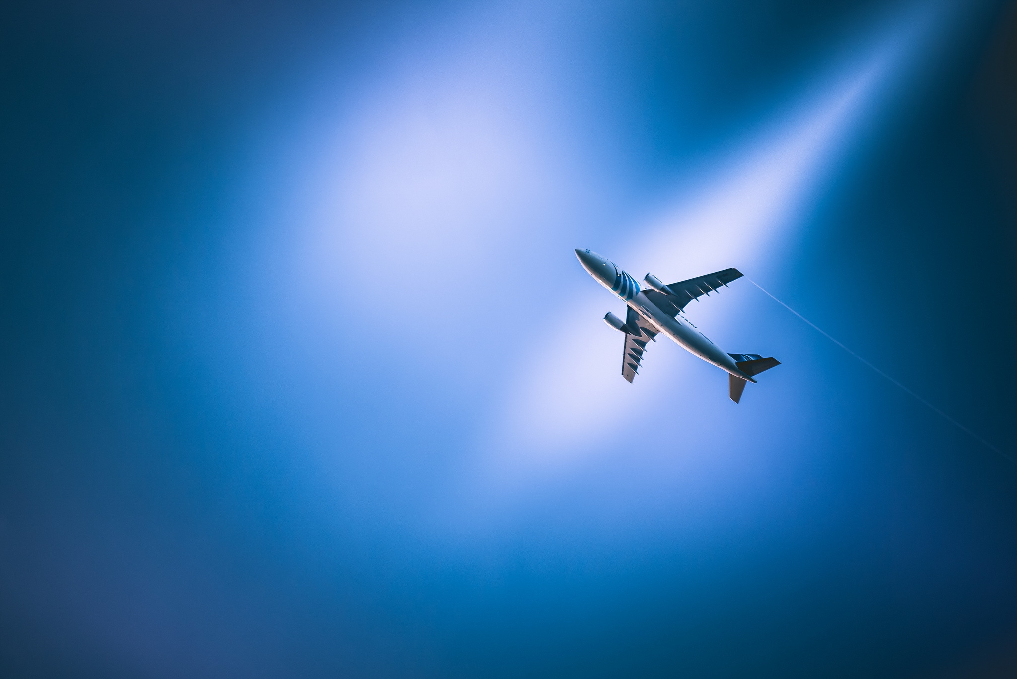 PCデスクトップに青い, 航空機, 旅客機, 空, 乗り物画像を無料でダウンロード