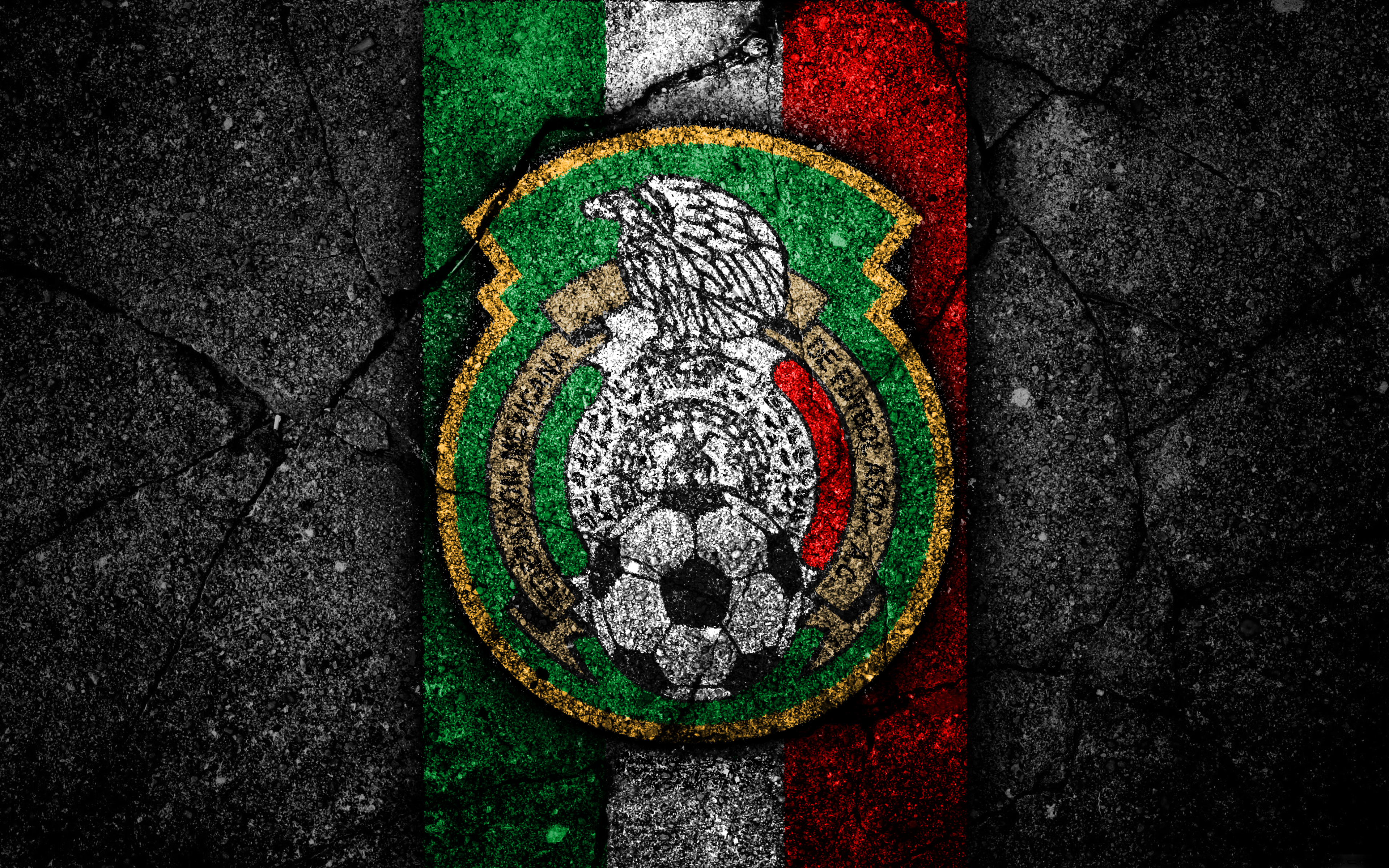 1531472 Hintergrundbild herunterladen sport, fußballnationalmannschaft von mexiko, emblem, logo, mexiko, fußball - Bildschirmschoner und Bilder kostenlos