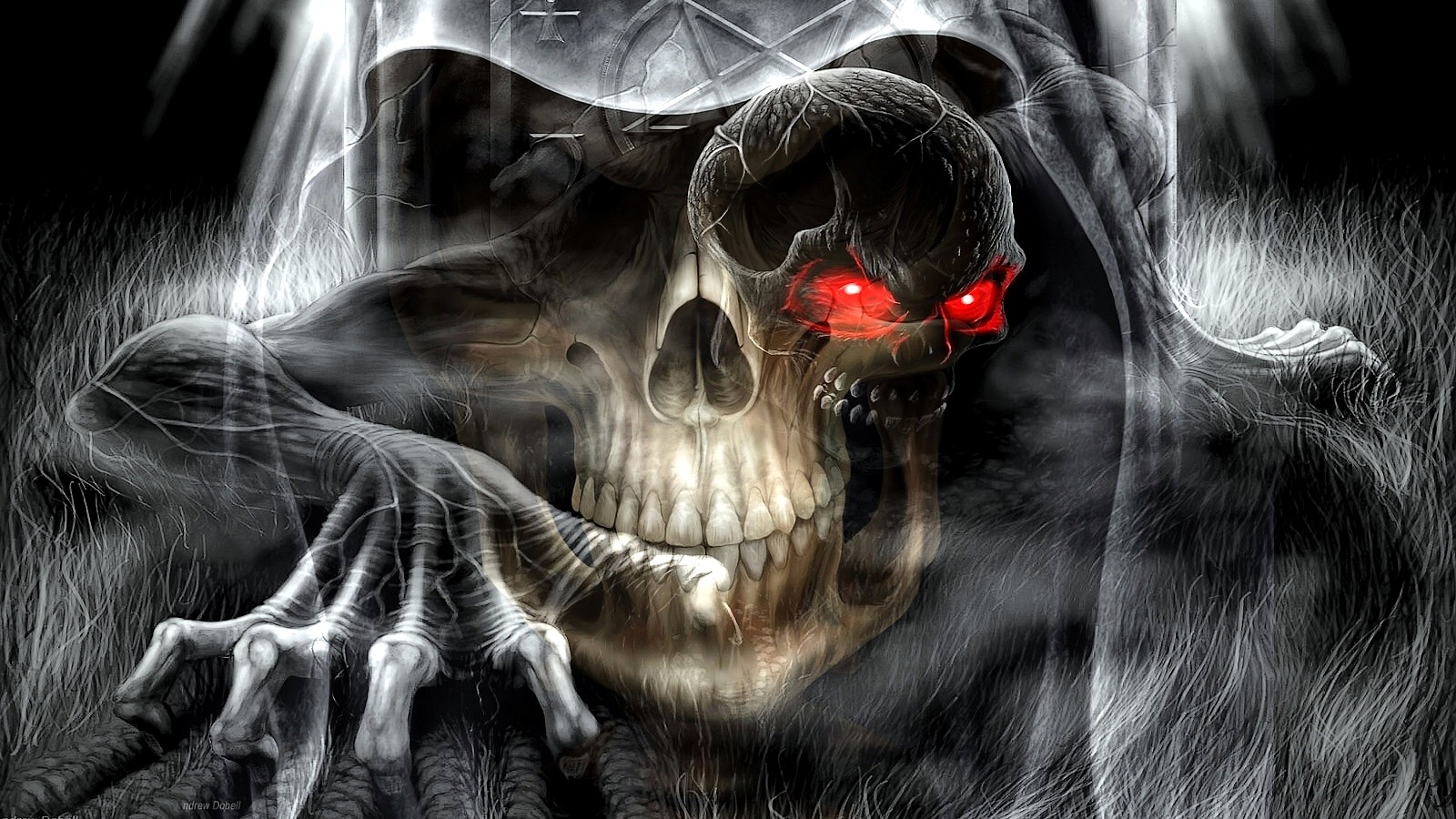534702 descargar imagen oscuro, artístico, esqueleto, cráneos: fondos de pantalla y protectores de pantalla gratis