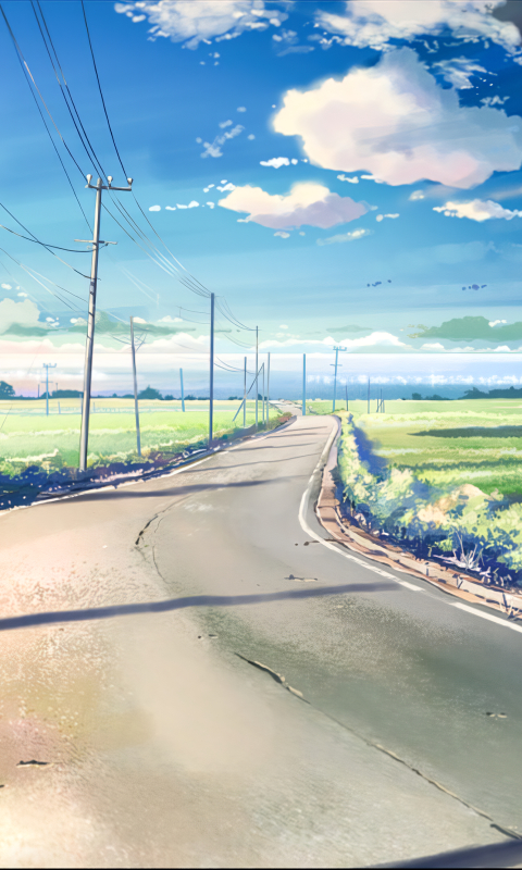 Handy-Wallpaper Landschaft, Wolke, Himmel, Animes, 5 Centimeters Per Second kostenlos herunterladen.