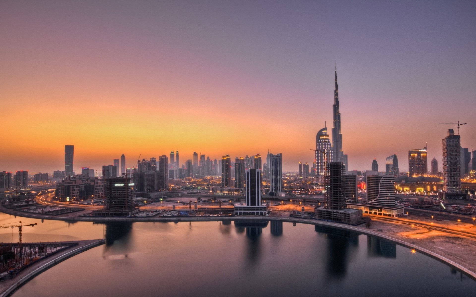 340151 Bild herunterladen menschengemacht, dubai, burj khalifa, großstadt, stadtbild, emirate, fluss, wolkenkratzer, sonnenuntergang, vereinigte arabische emirate, städte - Hintergrundbilder und Bildschirmschoner kostenlos