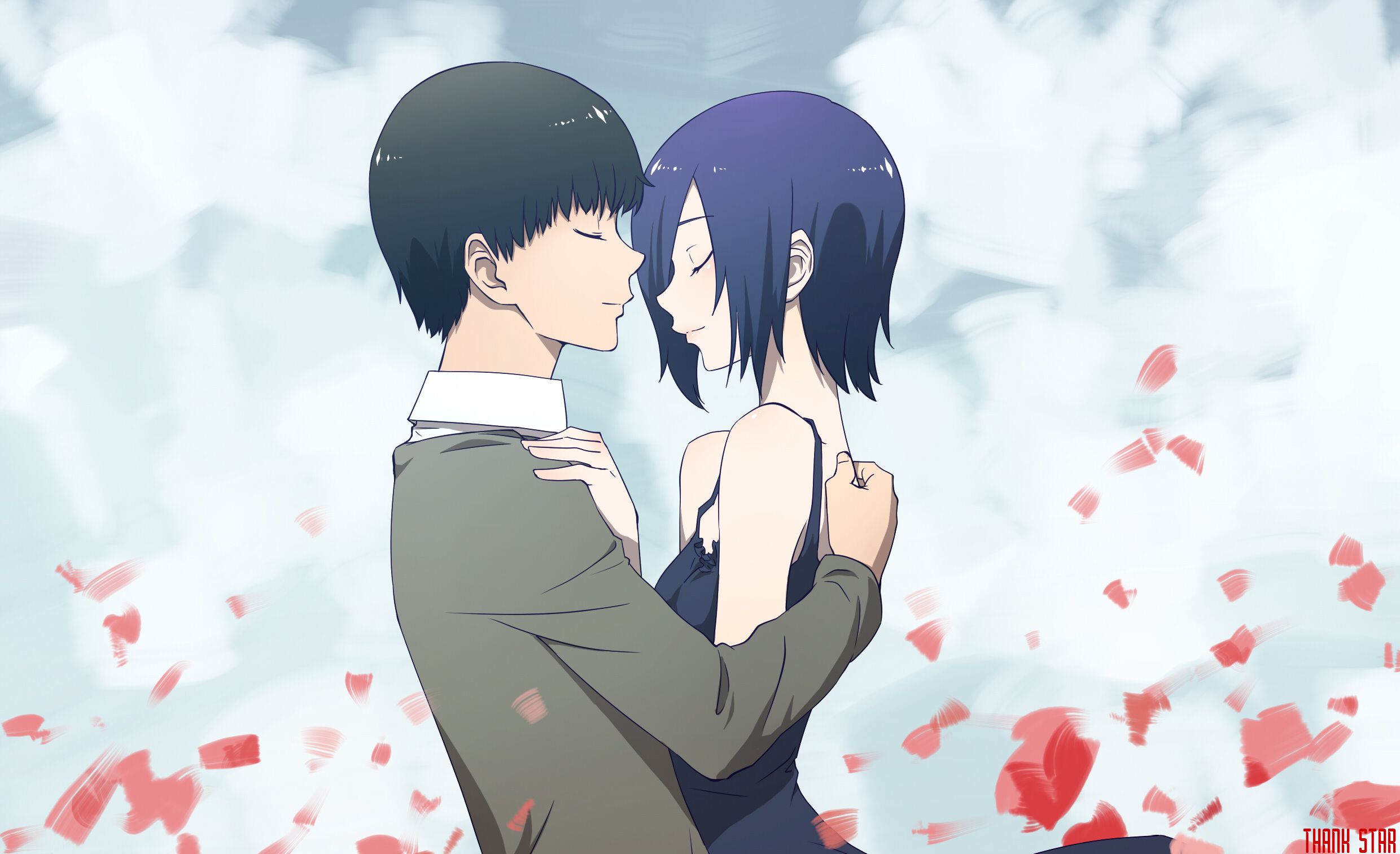 Handy-Wallpaper Animes, Ken Kanek, Tokyo Ghoul, Touka Kirishima kostenlos herunterladen.