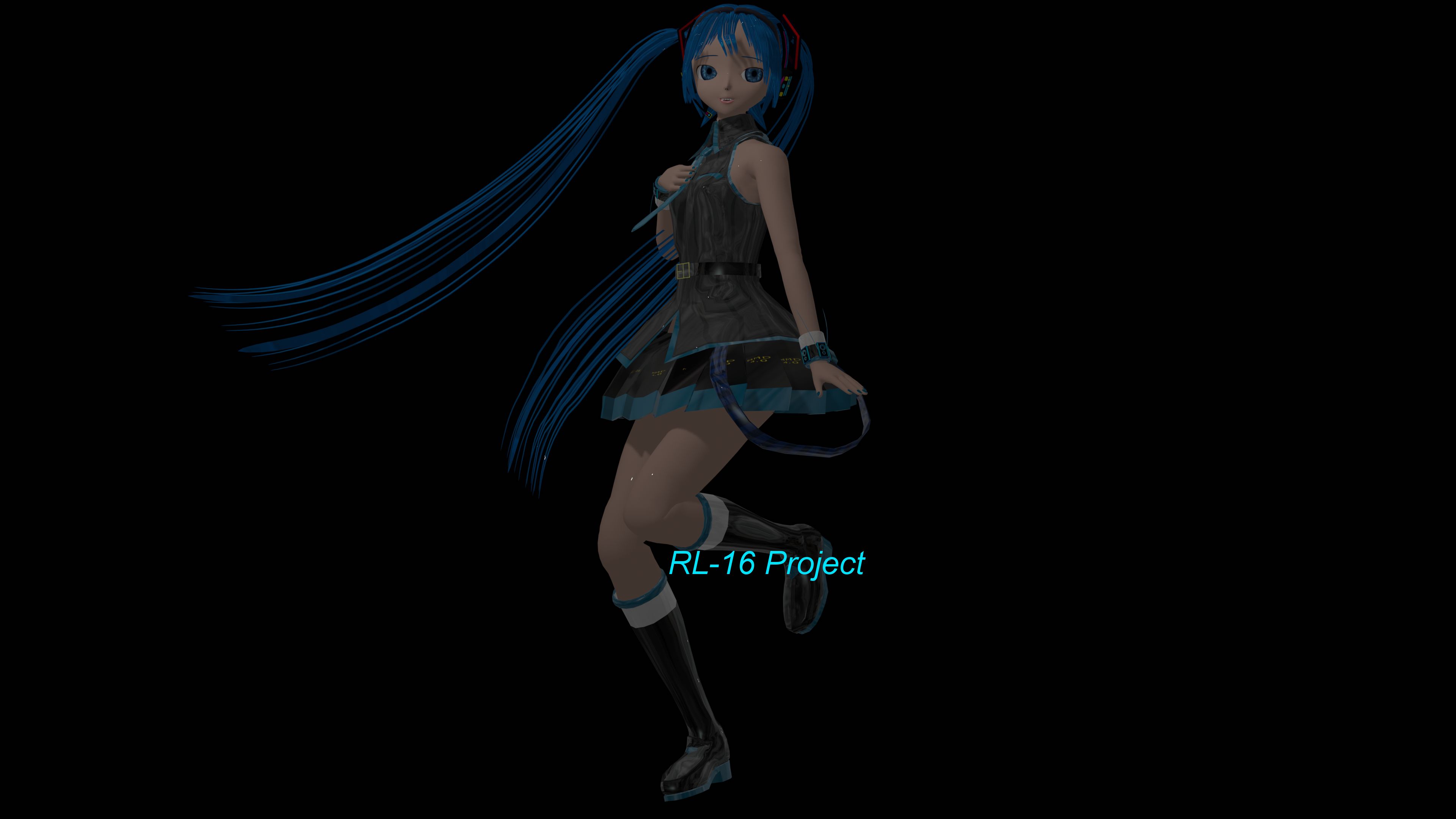 Laden Sie das Vocaloid, Mixer, Blaue Augen, Blaue Haare, Hatsune Miku, Animes, Lange Haare, Blender 3D-Bild kostenlos auf Ihren PC-Desktop herunter