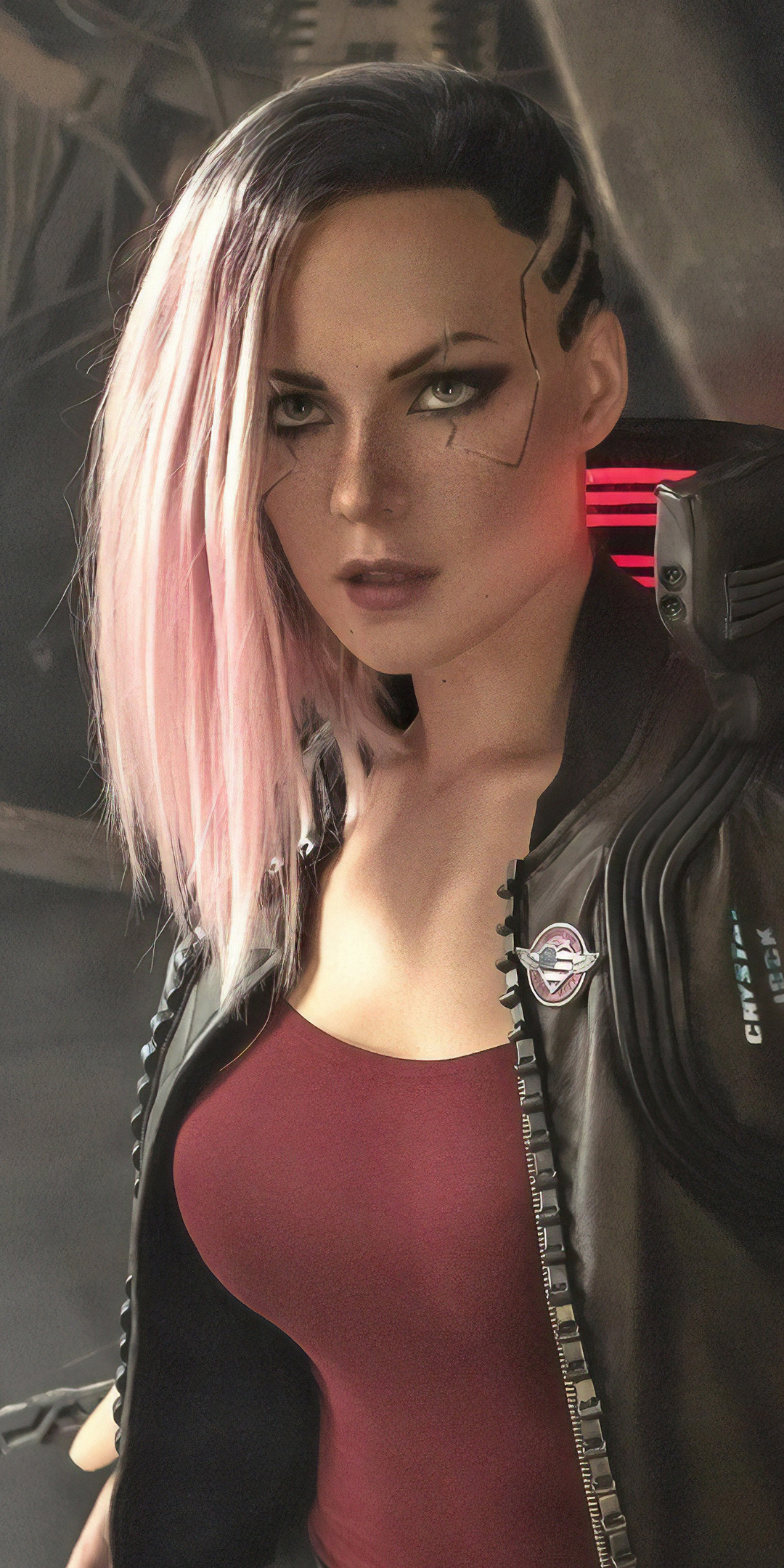 無料モバイル壁紙サイボーグ, ピンクの髪, テレビゲーム, サイバーパンク 2077をダウンロードします。