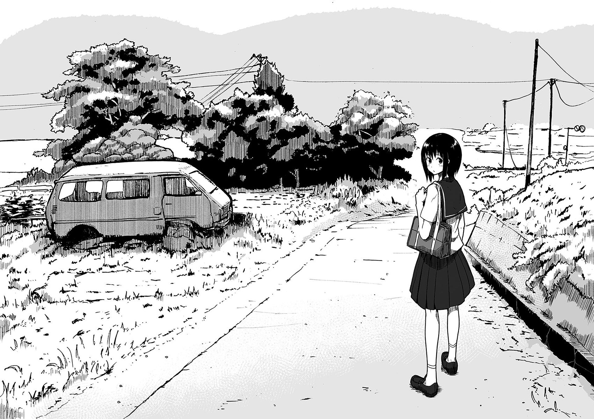 Download mobile wallpaper Anime, Monochrome, Black & White for free.
