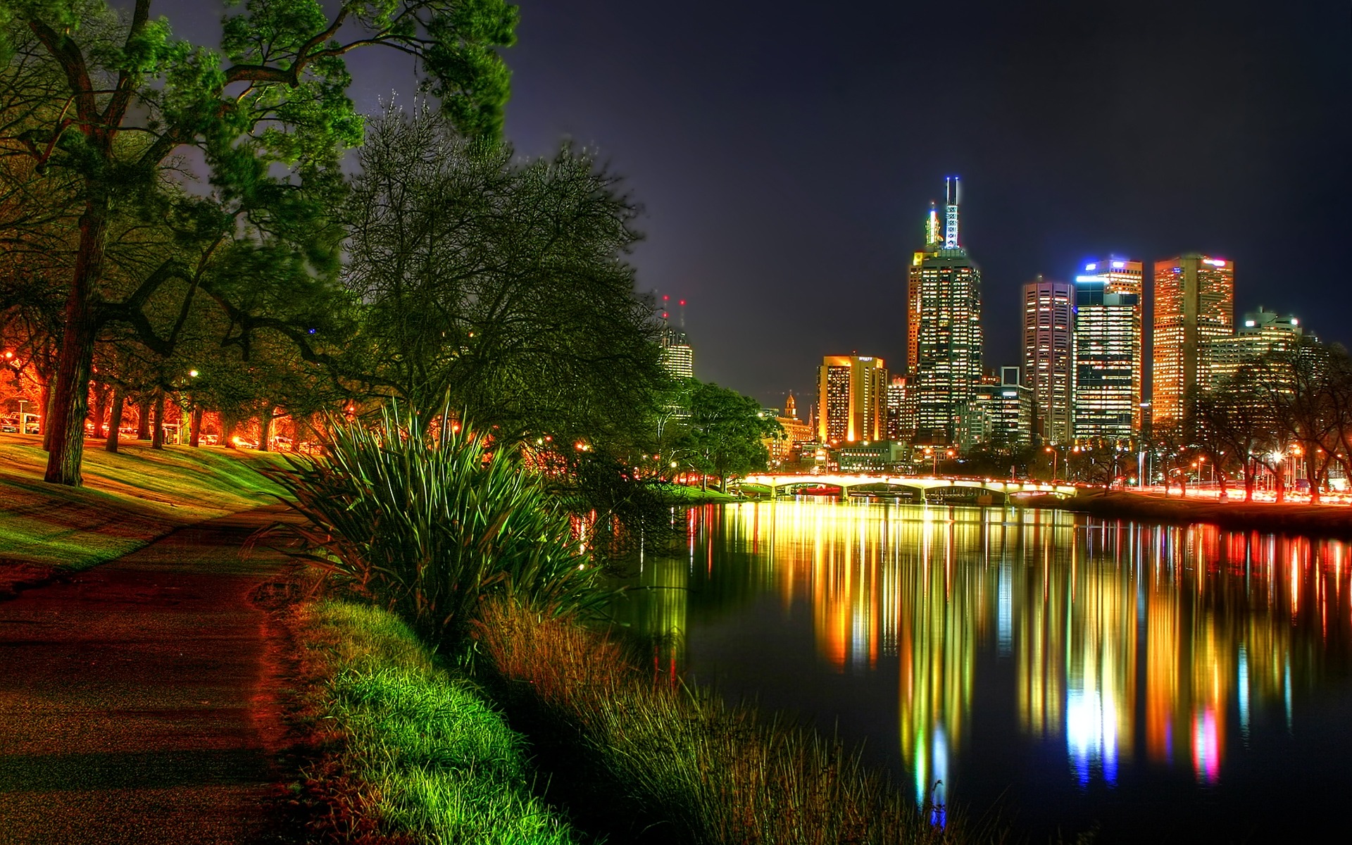 160862 скачать картинку города, свет, ночь, сделано человеком, мельбурн, австралия, город, река ярра - обои и заставки бесплатно