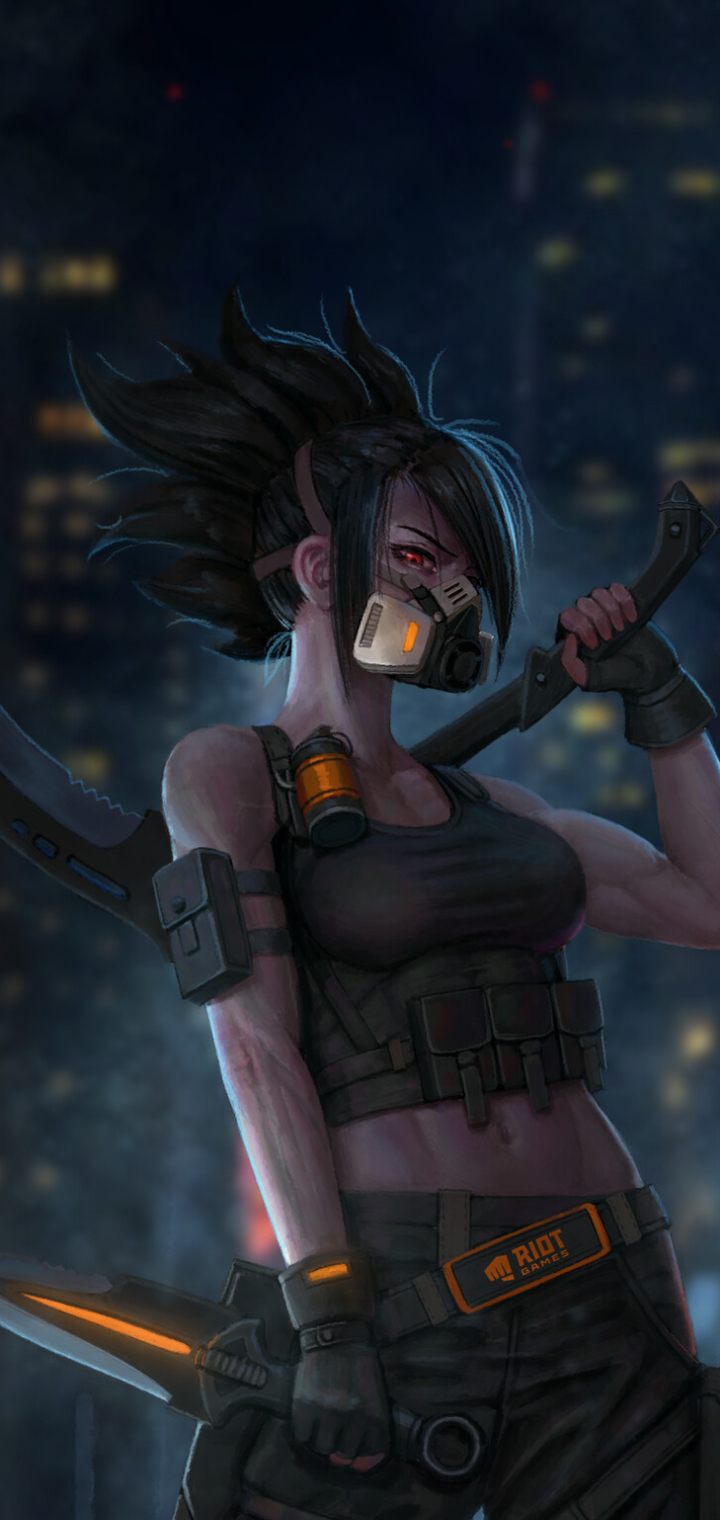 Handy-Wallpaper League Of Legends, Computerspiele, Schwarzes Haar, Frau Krieger, Akali (Liga Der Legenden) kostenlos herunterladen.