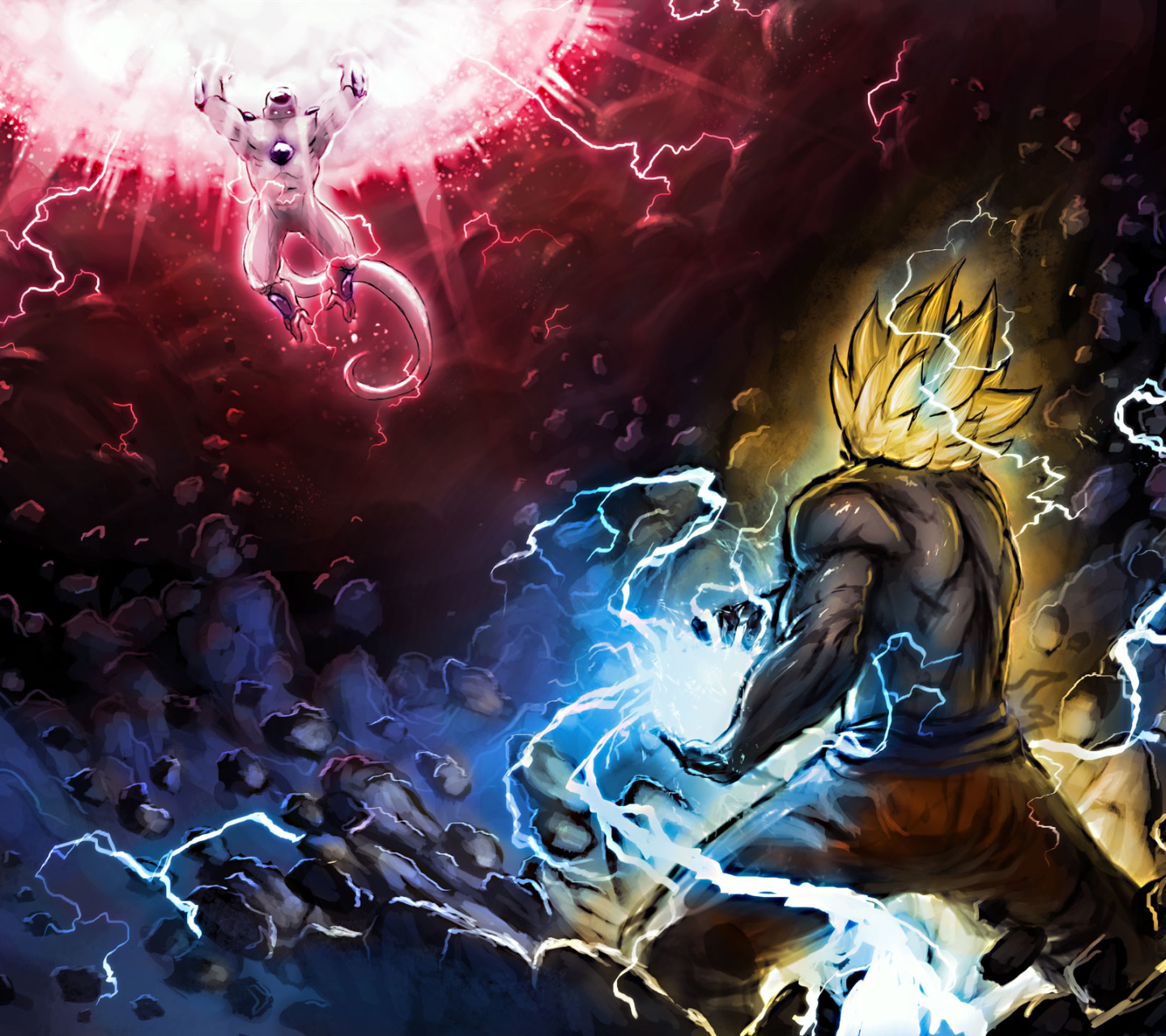 Handy-Wallpaper Dragon Ball, Animes, Son Goku, Dragonball Z, Super Saiyajin, Frieza (Dragonball) kostenlos herunterladen.