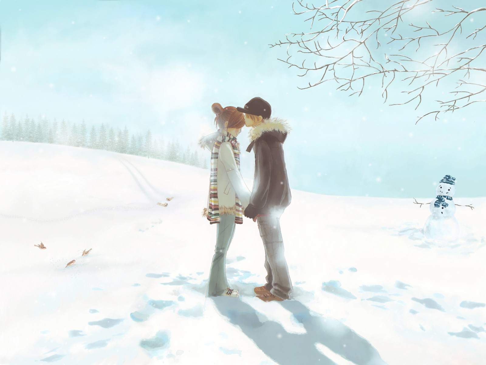 Descarga gratis la imagen Invierno, Amor, Anime en el escritorio de tu PC