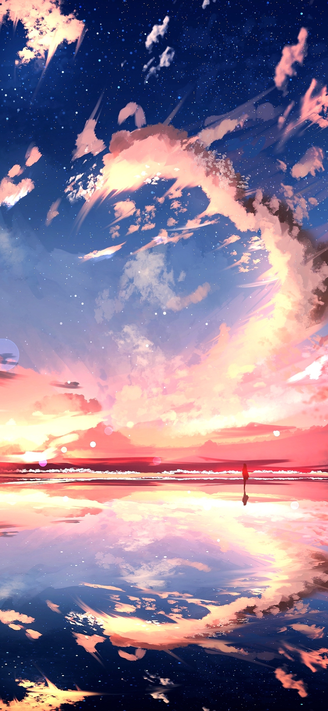 Download mobile wallpaper Anime, Sunset, Sky for free.