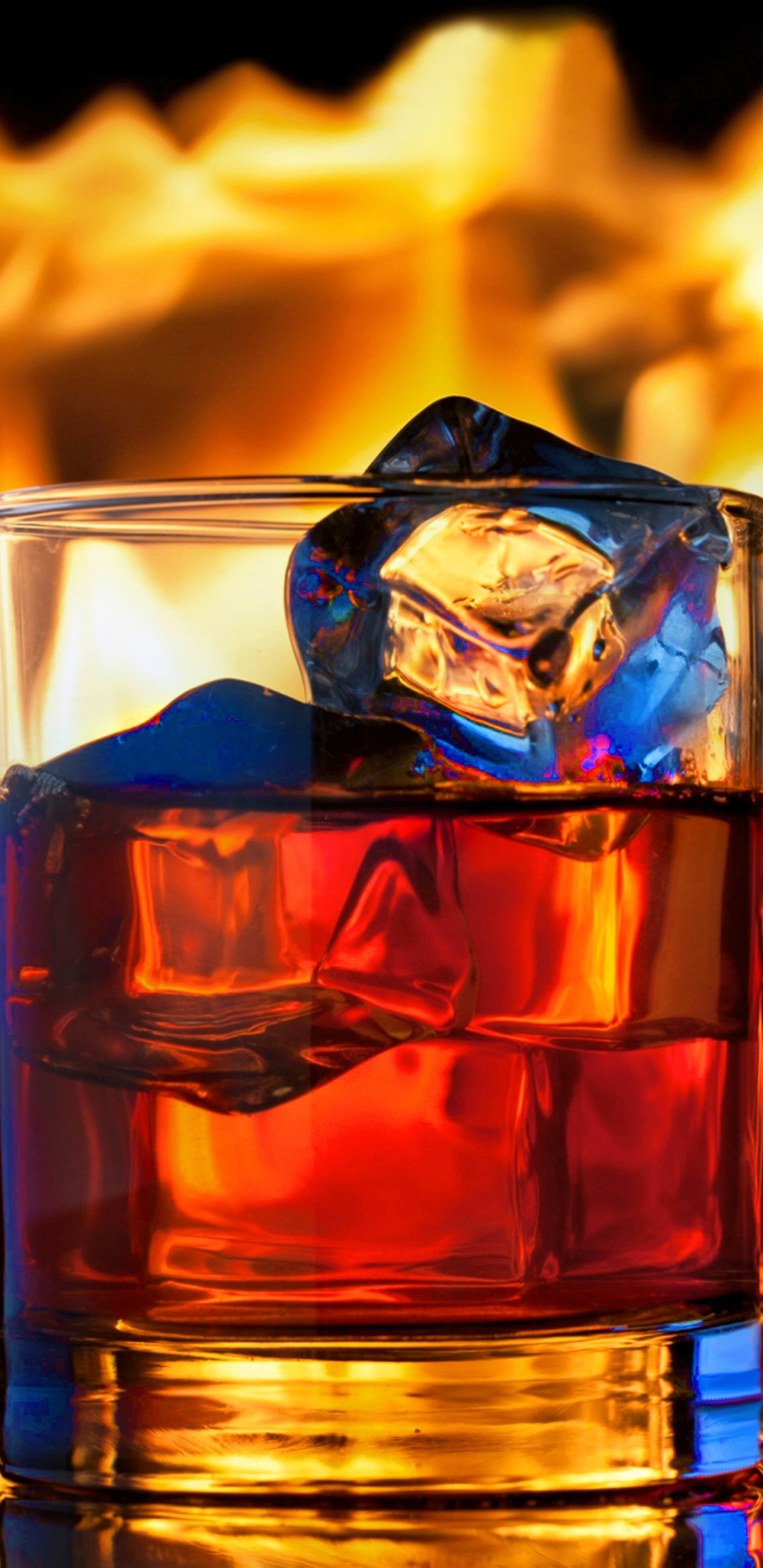 Download mobile wallpaper Food, Fire, Ice, Drink, Whisky for free.