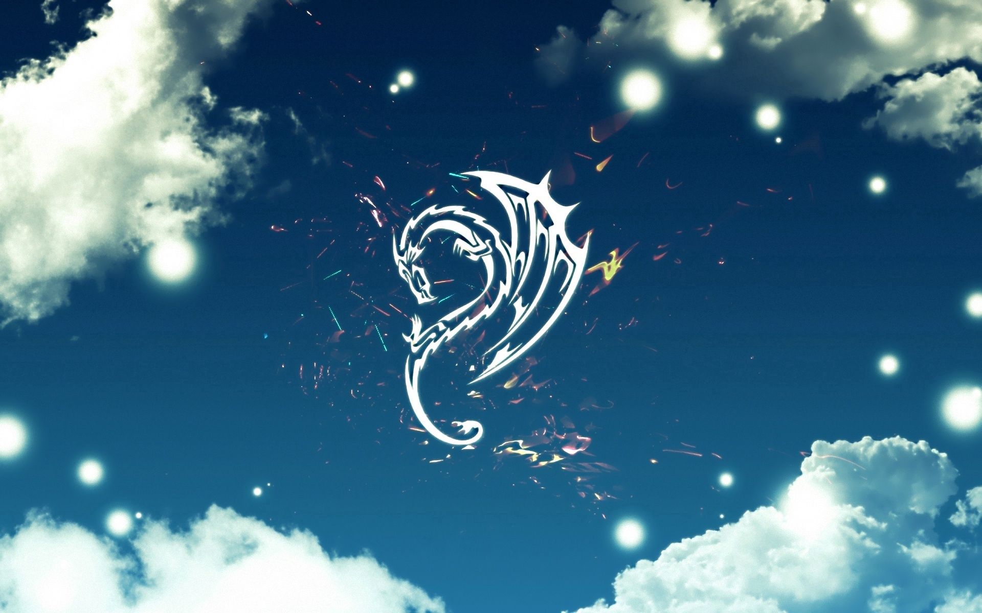 dragon, abstract, sky, clouds HD wallpaper