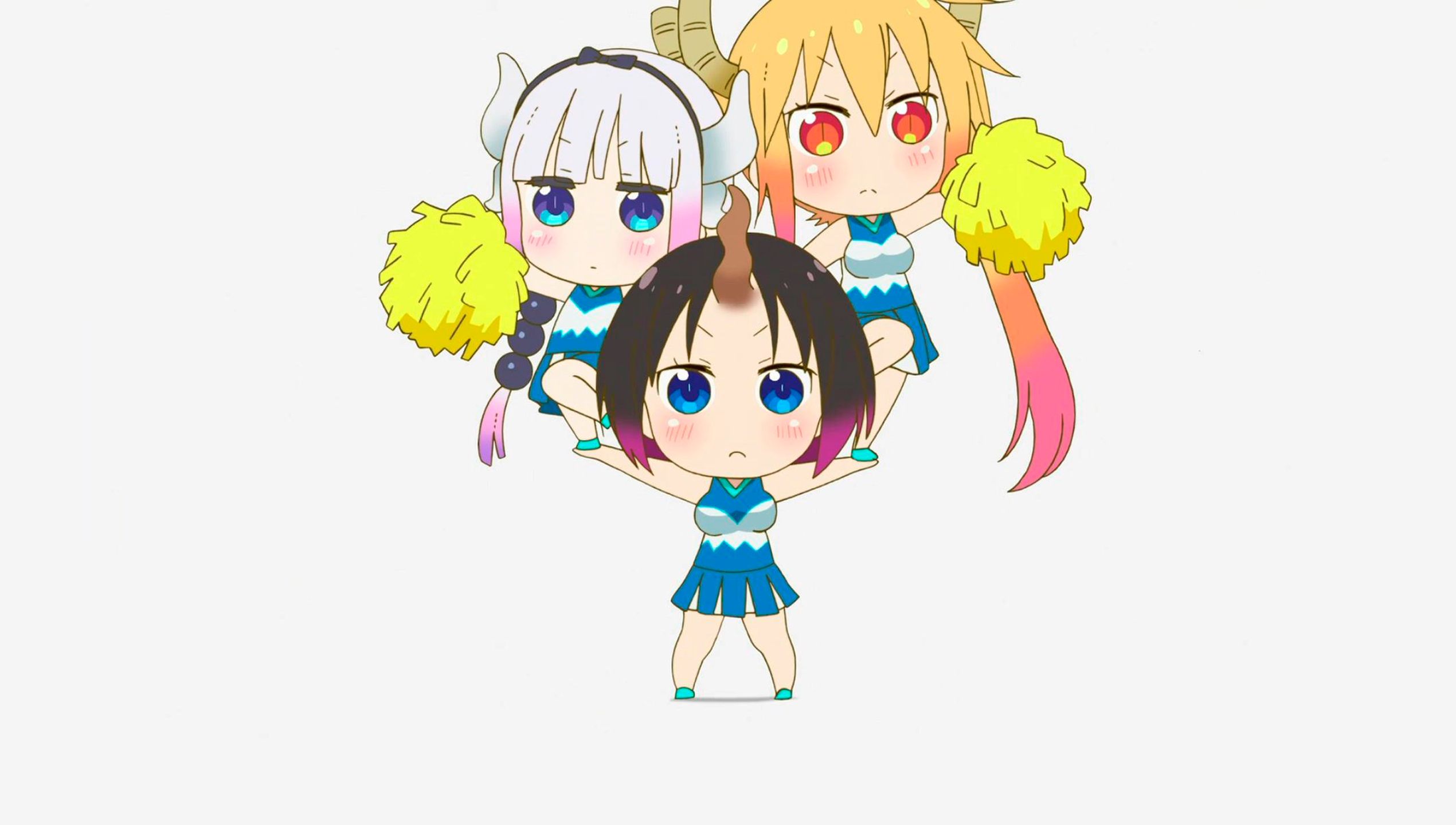 anime, miss kobayashi's dragon maid, elma (miss kobayashi's dragon maid), kanna kamui, tohru (miss kobayashi's dragon maid)