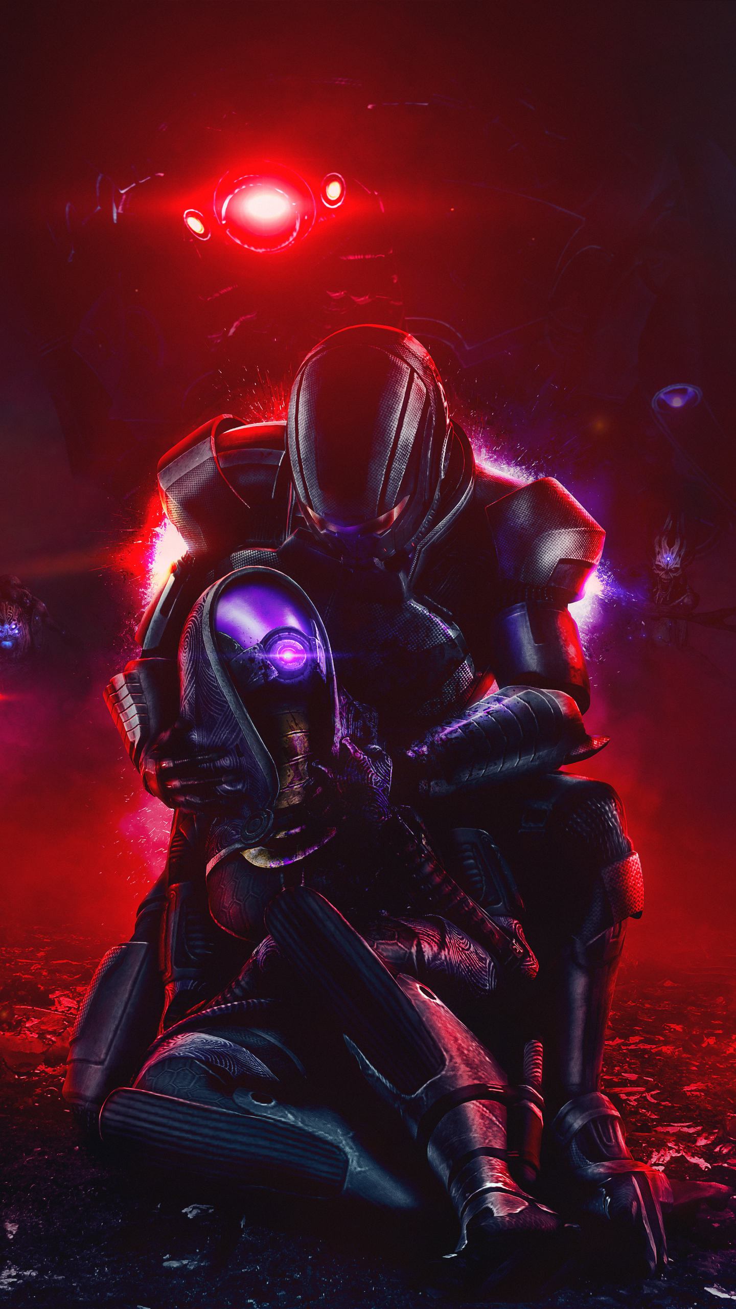 Laden Sie das Mass Effect, Computerspiele, Tali’Zorah, Kommandant Shepard-Bild kostenlos auf Ihren PC-Desktop herunter