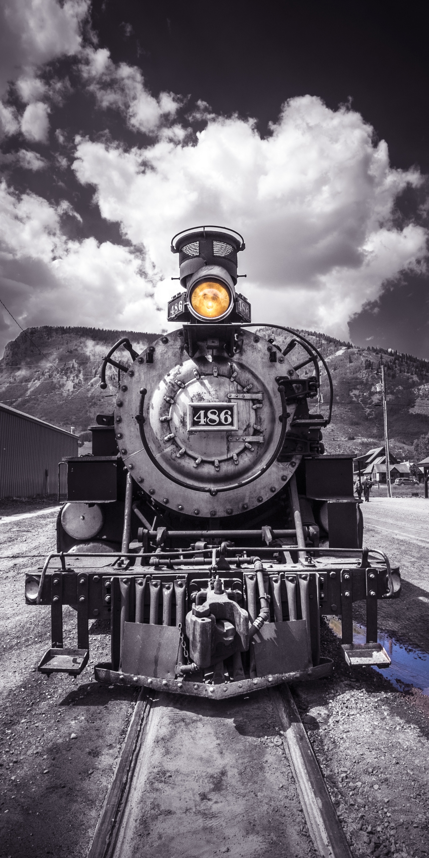 Download mobile wallpaper Locomotive, Vehicles, Selective Color for free.