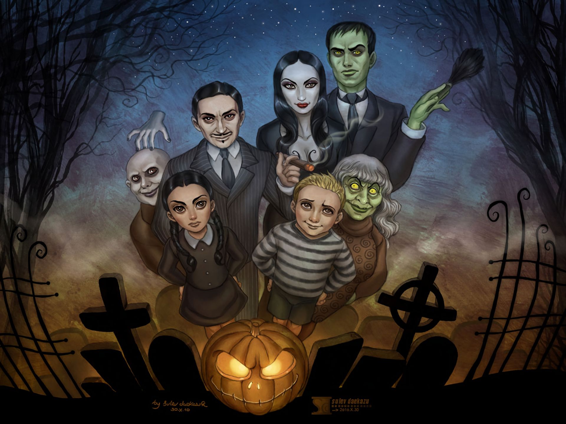 Laden Sie Die Addams Family HD-Desktop-Hintergründe herunter