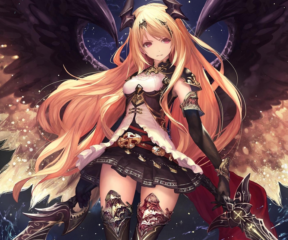 Laden Sie das Engel, Flügel, Schwert, Animes, Wut Von Bahamut-Bild kostenlos auf Ihren PC-Desktop herunter