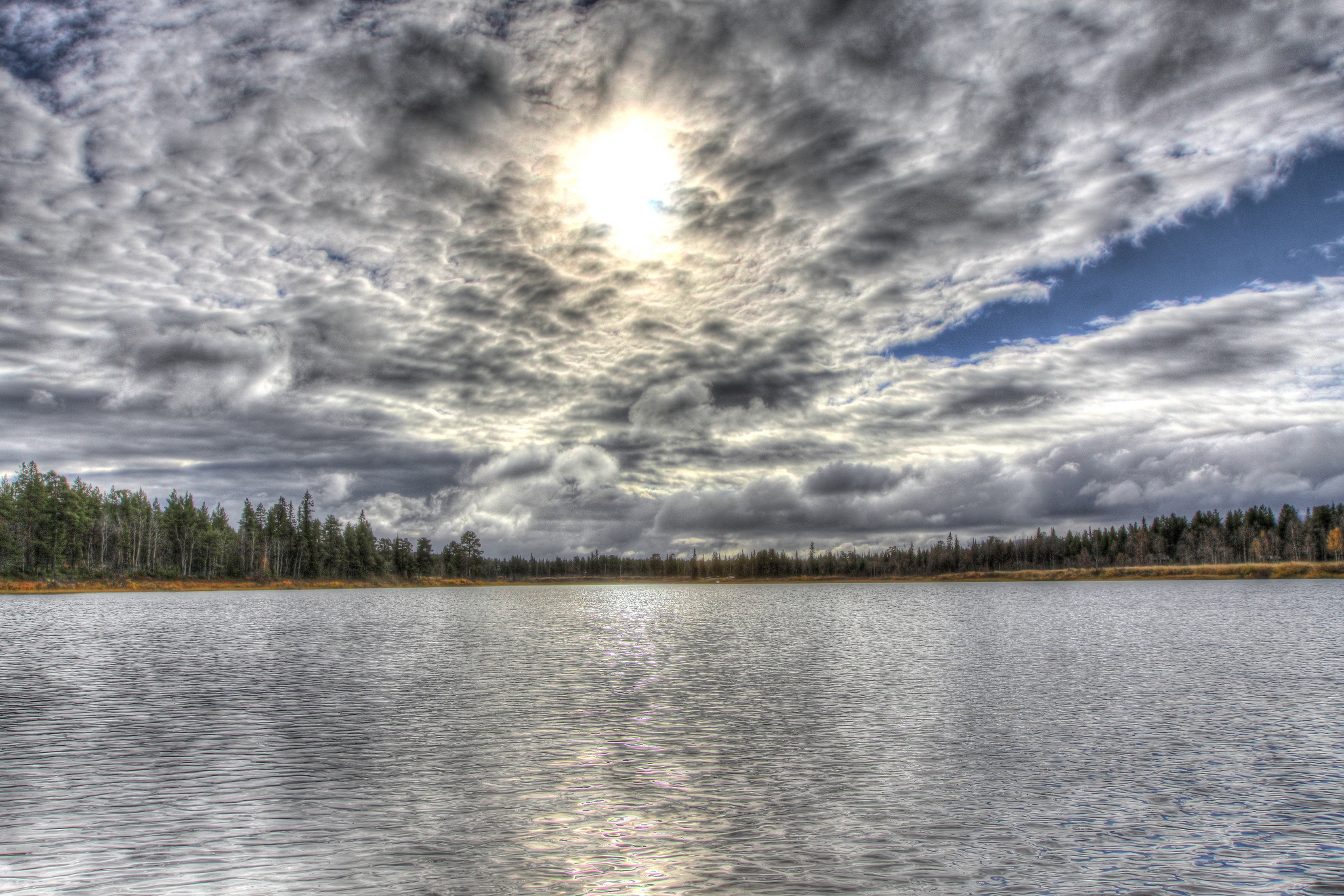 Download mobile wallpaper Clouds, Forest, Lake, Nature, Landscape, Hdr for free.