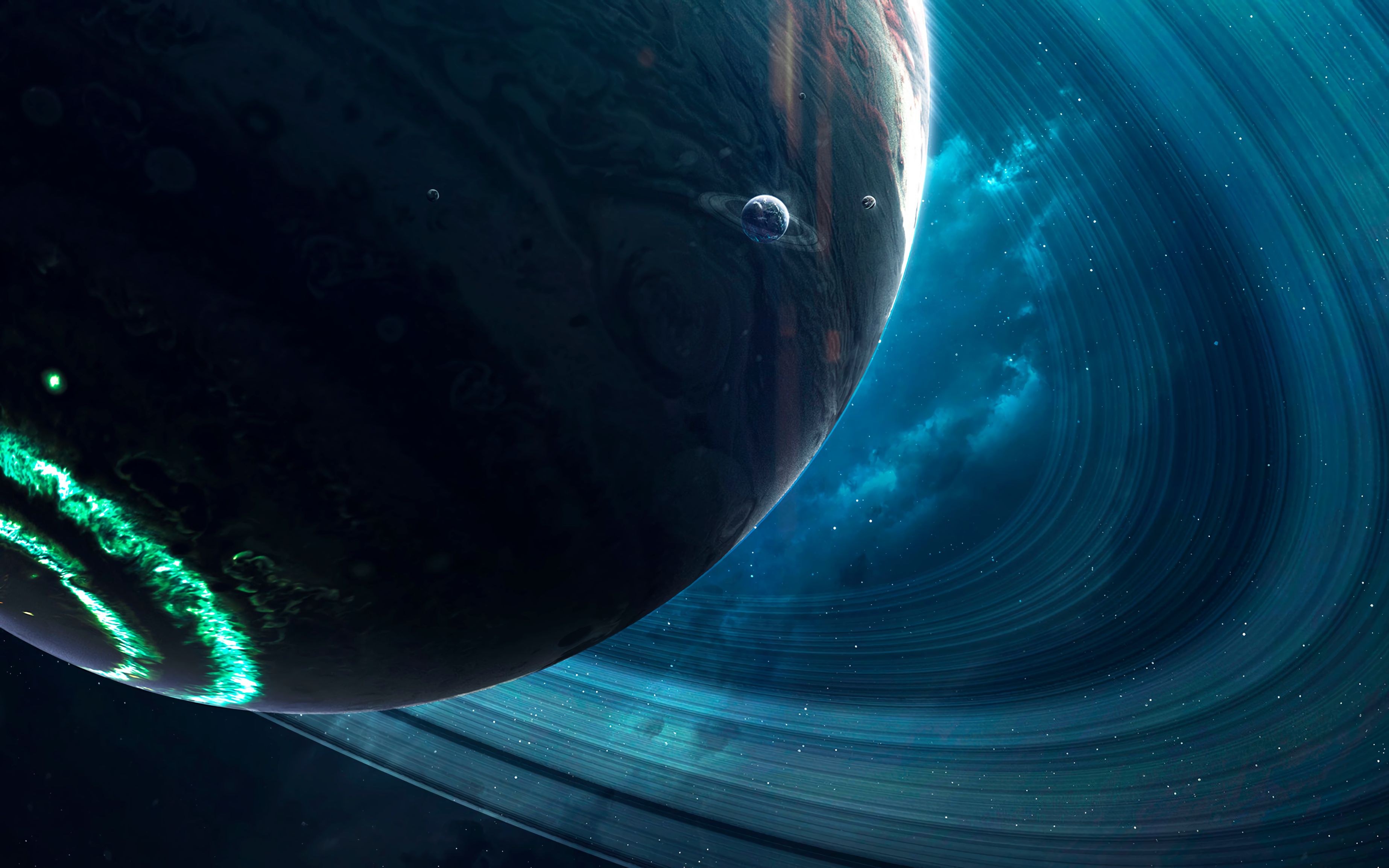 space, universe, cosmic, planets, rings Full HD