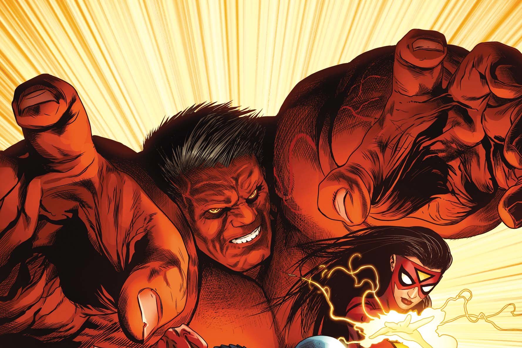 Descarga gratuita de fondo de pantalla para móvil de Los Vengadores, Historietas, Mujer Araña, Hulk Rojo.