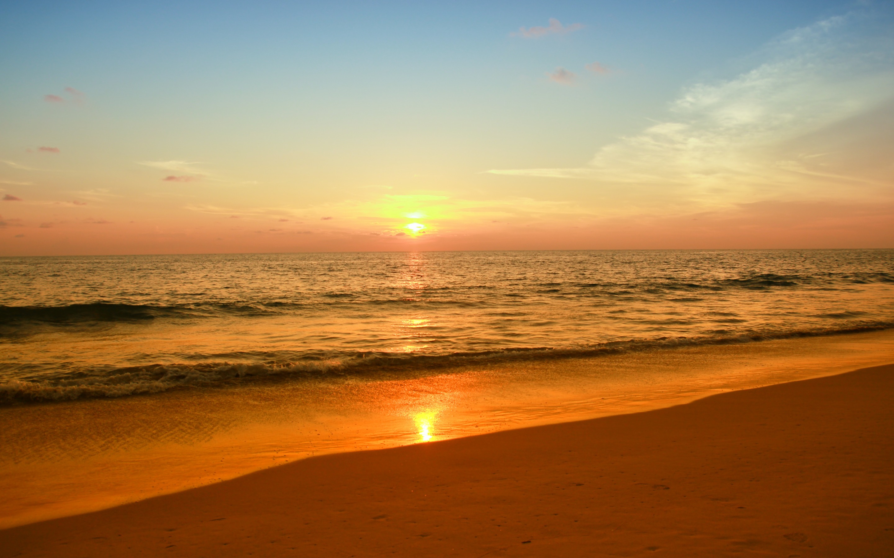 Free download wallpaper Landscape, Sunset, Sea, Beach, Earth on your PC desktop