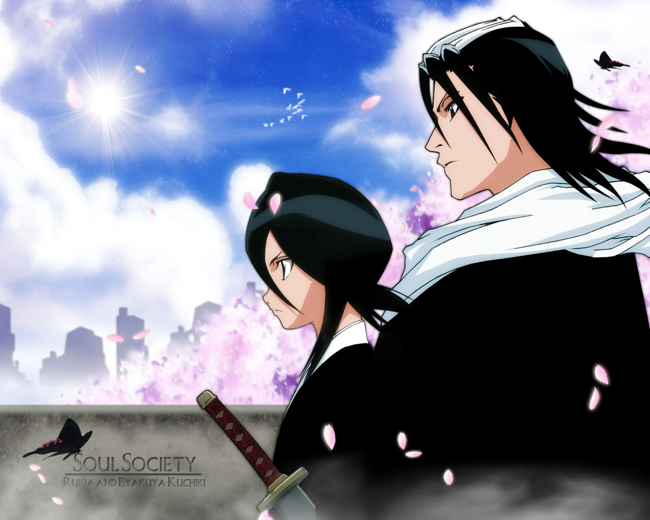 Free download wallpaper Anime, Bleach, Rukia Kuchiki, Byakuya Kuchiki on your PC desktop