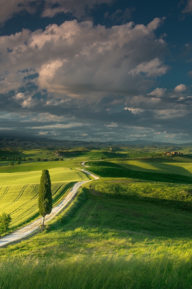 Download mobile wallpaper Landscape, Nature, Sky, Italy, Field, Hill, Cloud, Photography, Tuscany for free.