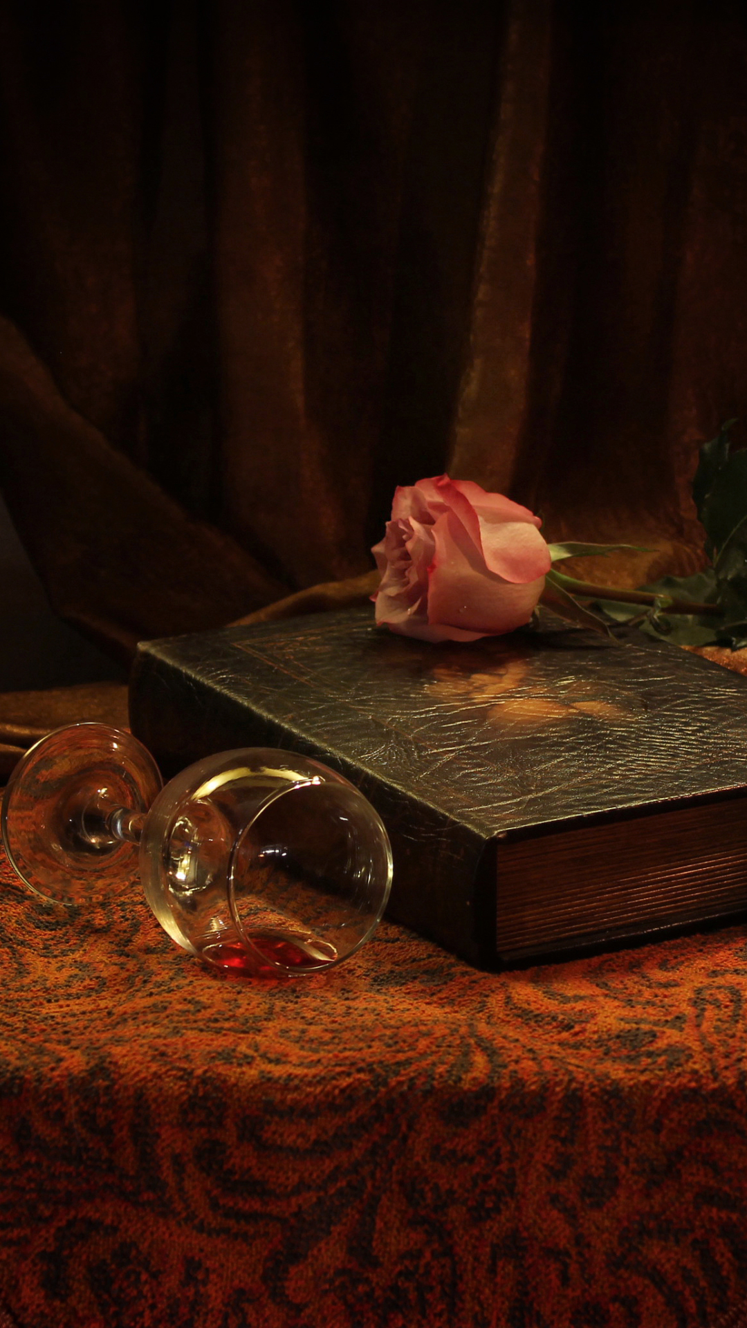 Download mobile wallpaper Still Life, Rose, Book, Candle, Photography for free.