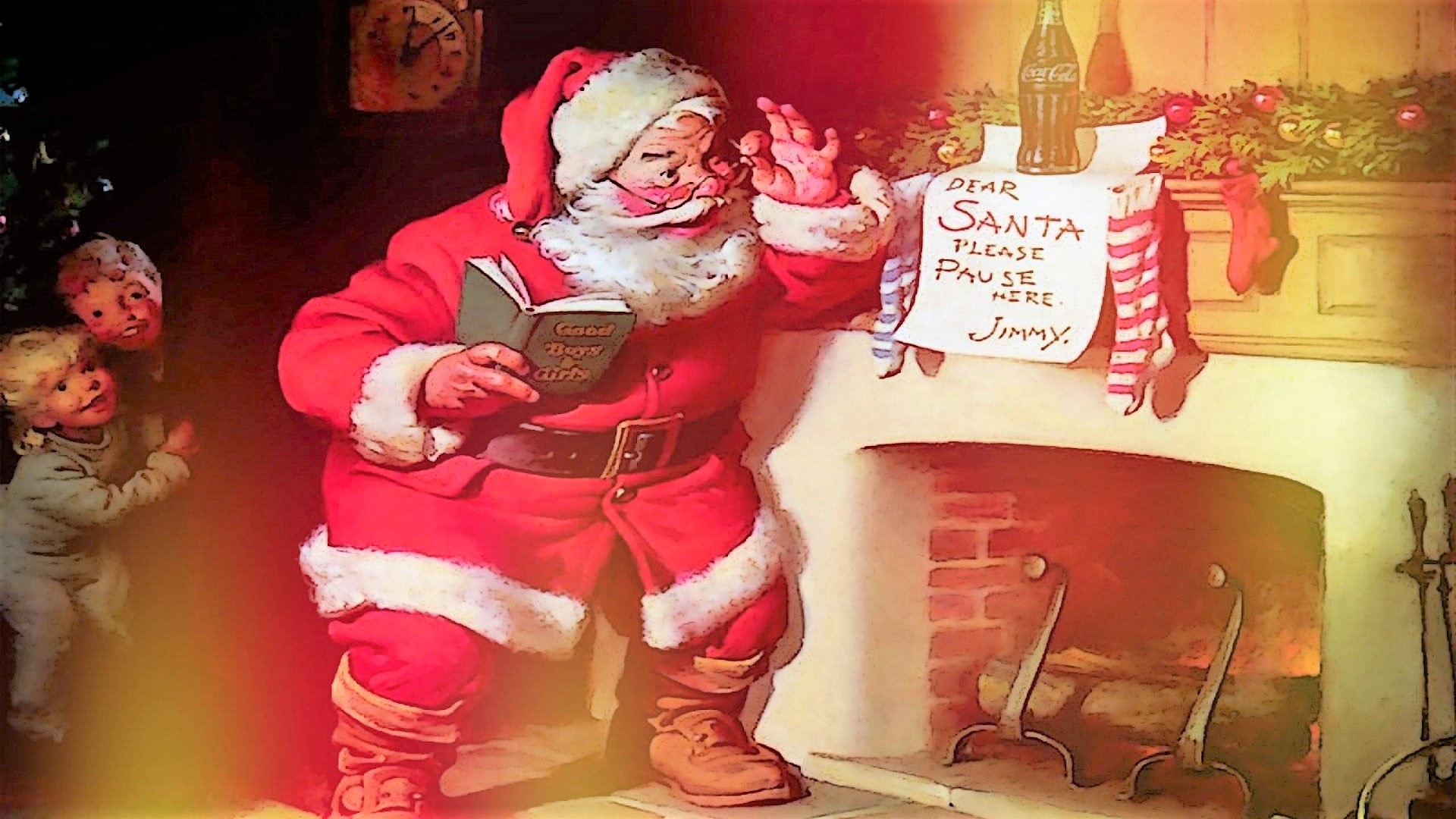 Скачать обои бесплатно Рождество, Праздничные, Санта картинка на рабочий стол ПК