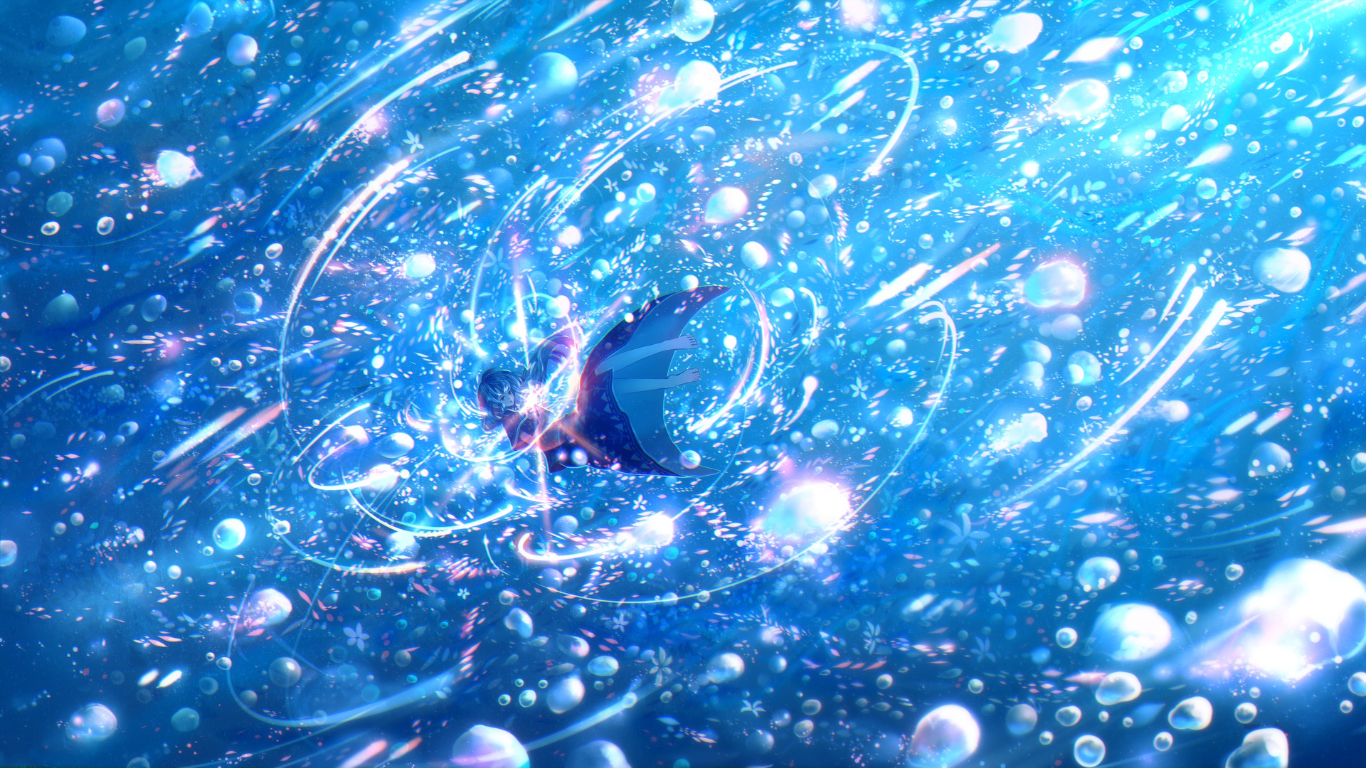 Free download wallpaper Anime, Girl, Underwater on your PC desktop