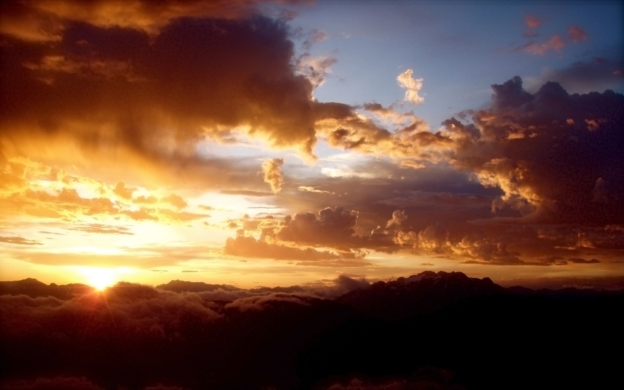 PCデスクトップに日没, 雲, 風景画像を無料でダウンロード