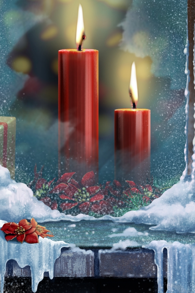 Handy-Wallpaper Feiertage, Weihnachten, Geschenk, Kerze kostenlos herunterladen.