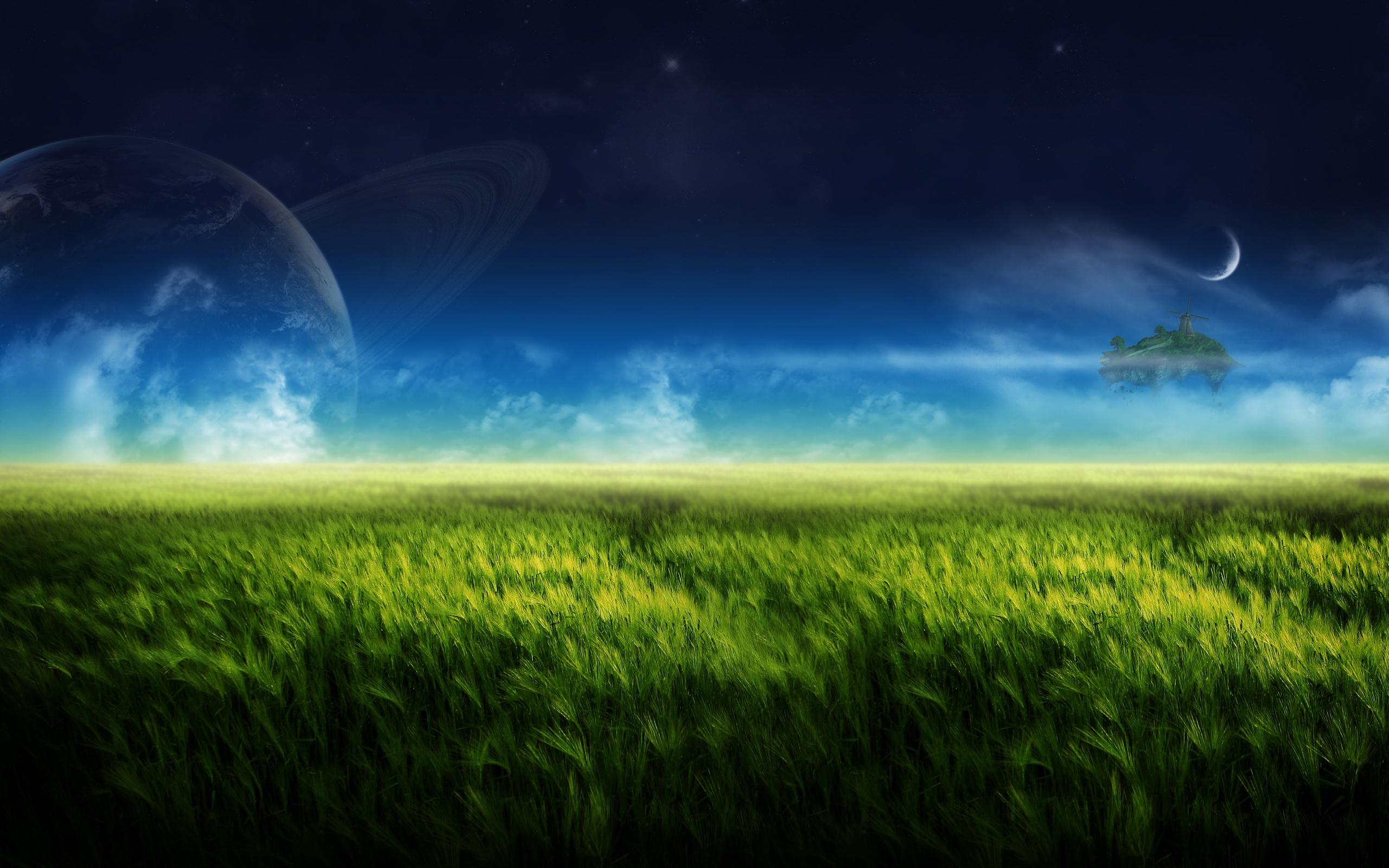 grass, field, planet, earth, a dreamy world, cloud