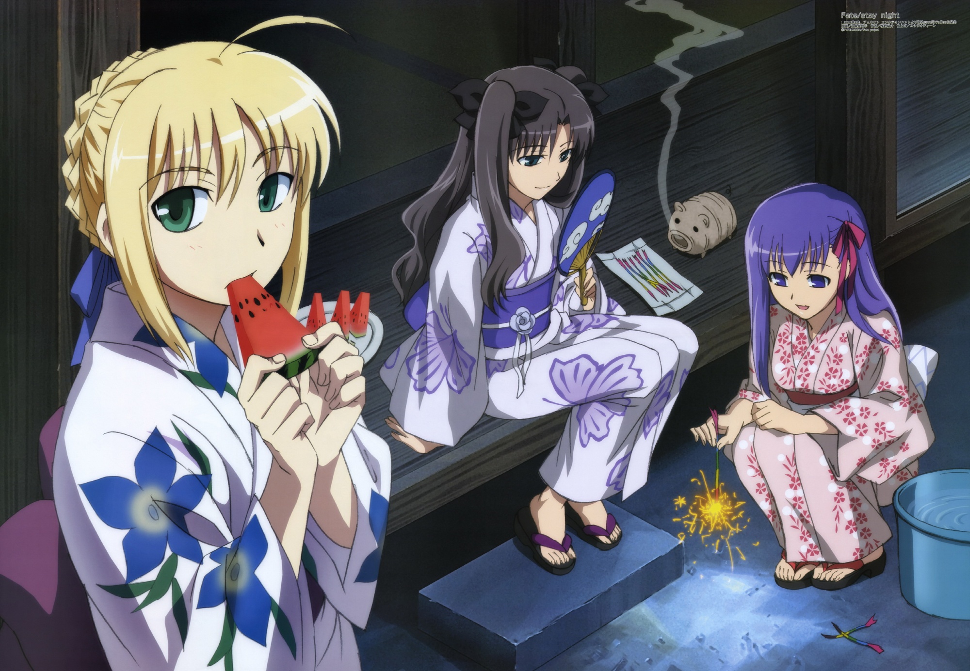 anime, fate/stay night, rin tohsaka, saber (fate series), sakura matou, fate series download HD wallpaper