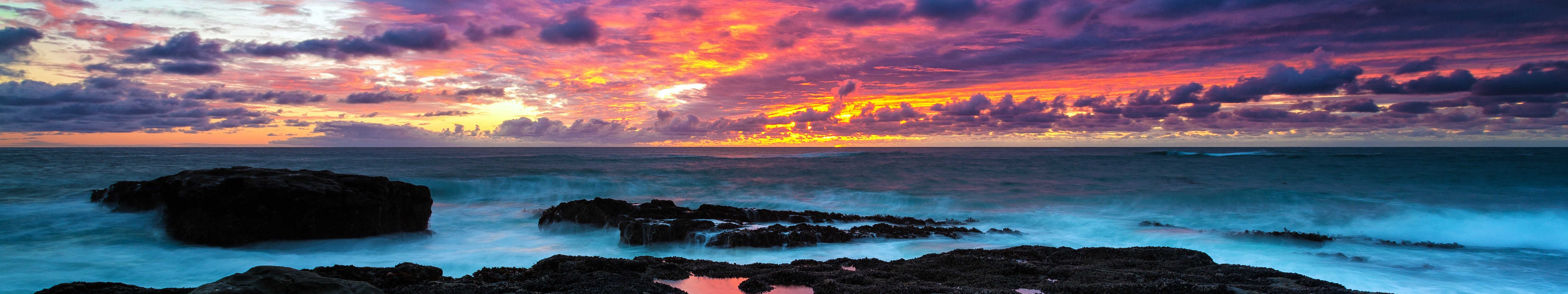 Free download wallpaper Sunset, Sea, Horizon, Ocean, Earth, Colors, Colorful on your PC desktop