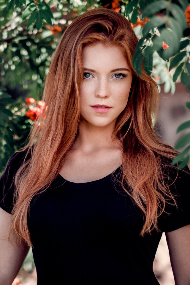 Download mobile wallpaper Redhead, Model, Women, Blue Eyes for free.