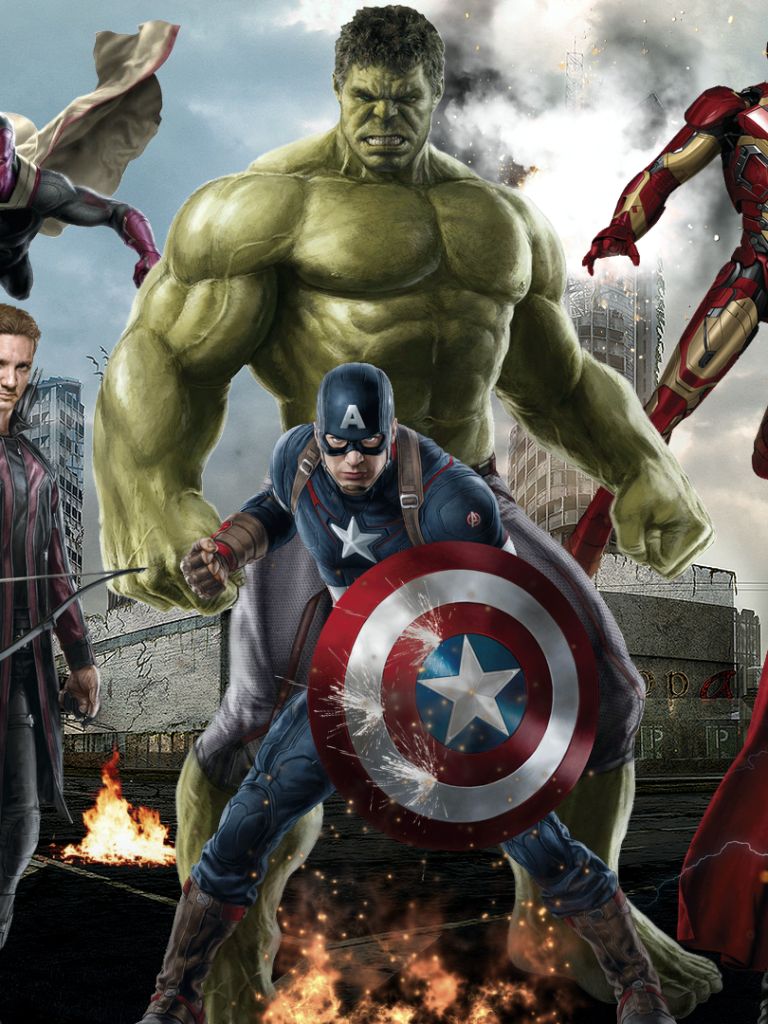 Download mobile wallpaper Hulk, Iron Man, Captain America, Avengers, Chris Evans, Poster, Movie, Hawkeye, The Avengers, Jeremy Renner, Avengers: Age Of Ultron for free.