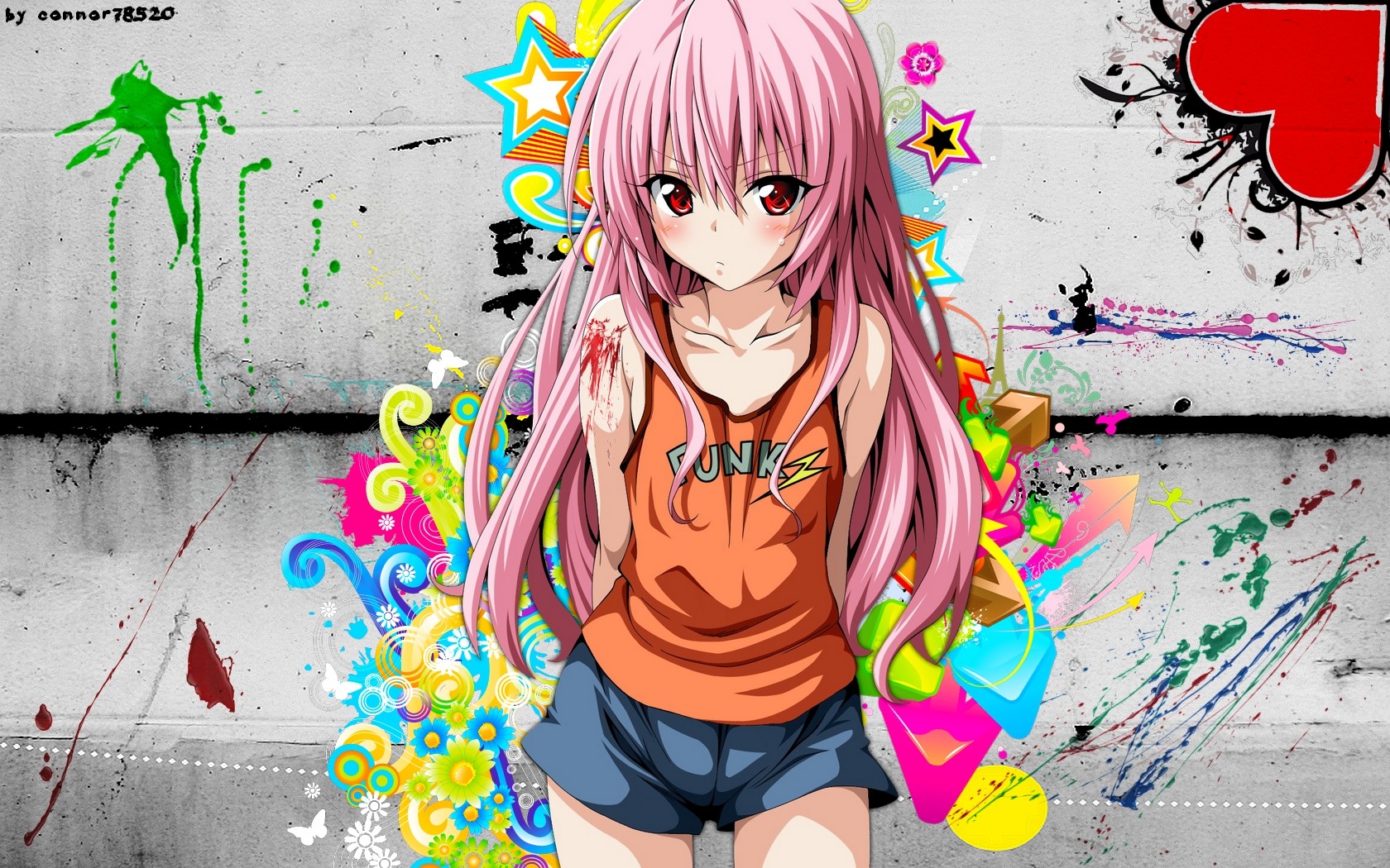 anime, to love ru, blush, long hair, nana astar deviluke, pink hair, shorts