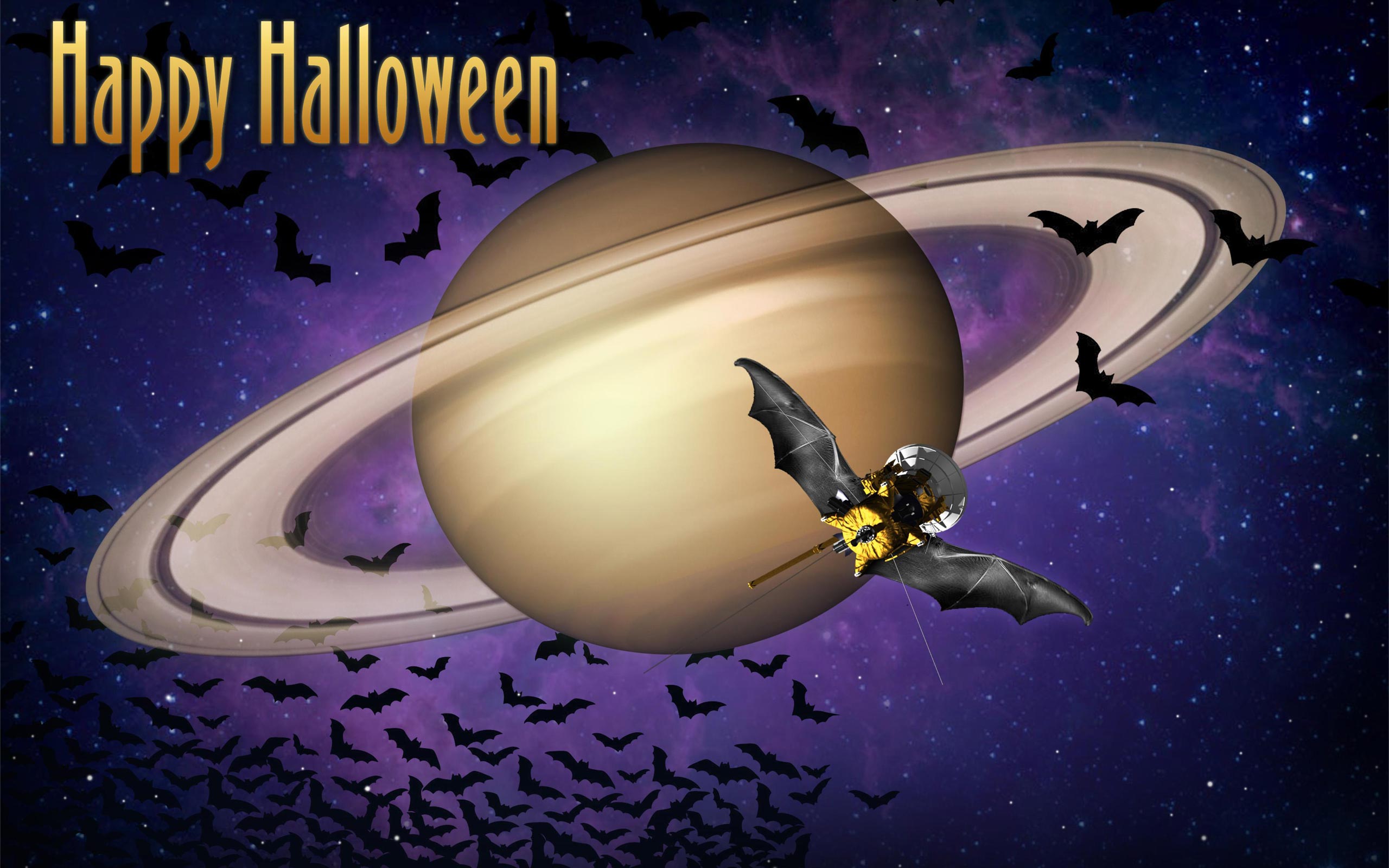 Download mobile wallpaper Sky, Halloween, Holiday, Space, Planet, Bat, Happy Halloween for free.