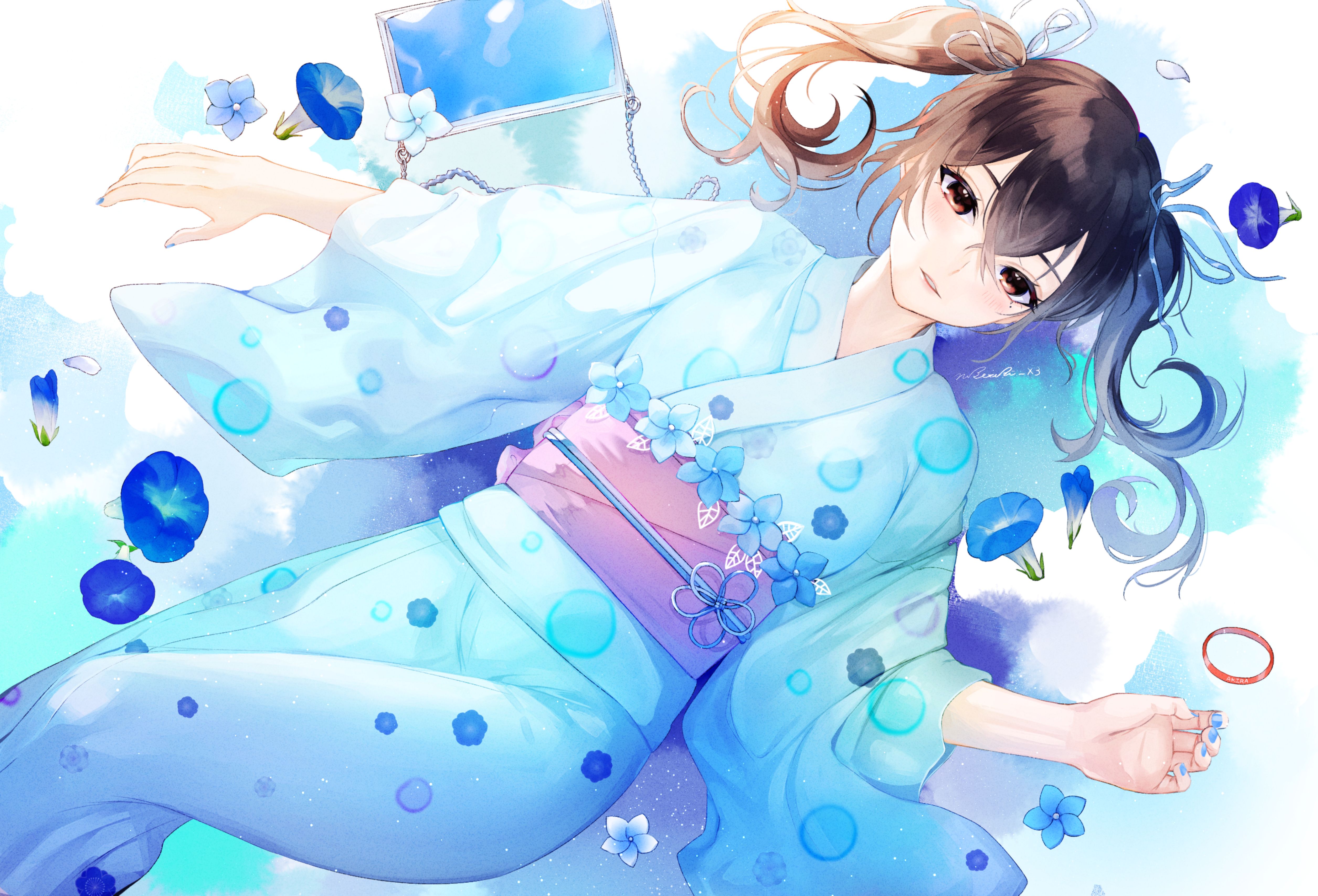 Free download wallpaper Anime, Brown Hair, The Idolm@ster, Yukata, Japanese Clothes, The Idolm@ster Cinderella Girls on your PC desktop