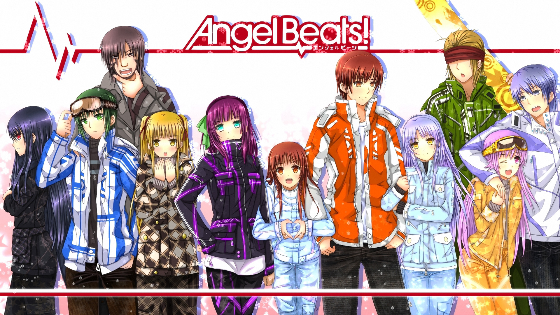 anime, angel beats!, ayato naoi, chaa (angel beats!), eri shiina, hatsune otonashi, hinata hideki, kanade tachibana, tk (angel beats!), yui (angel beats!), yuri nakamura, yusa (angel beats!), yuzuru otonashi