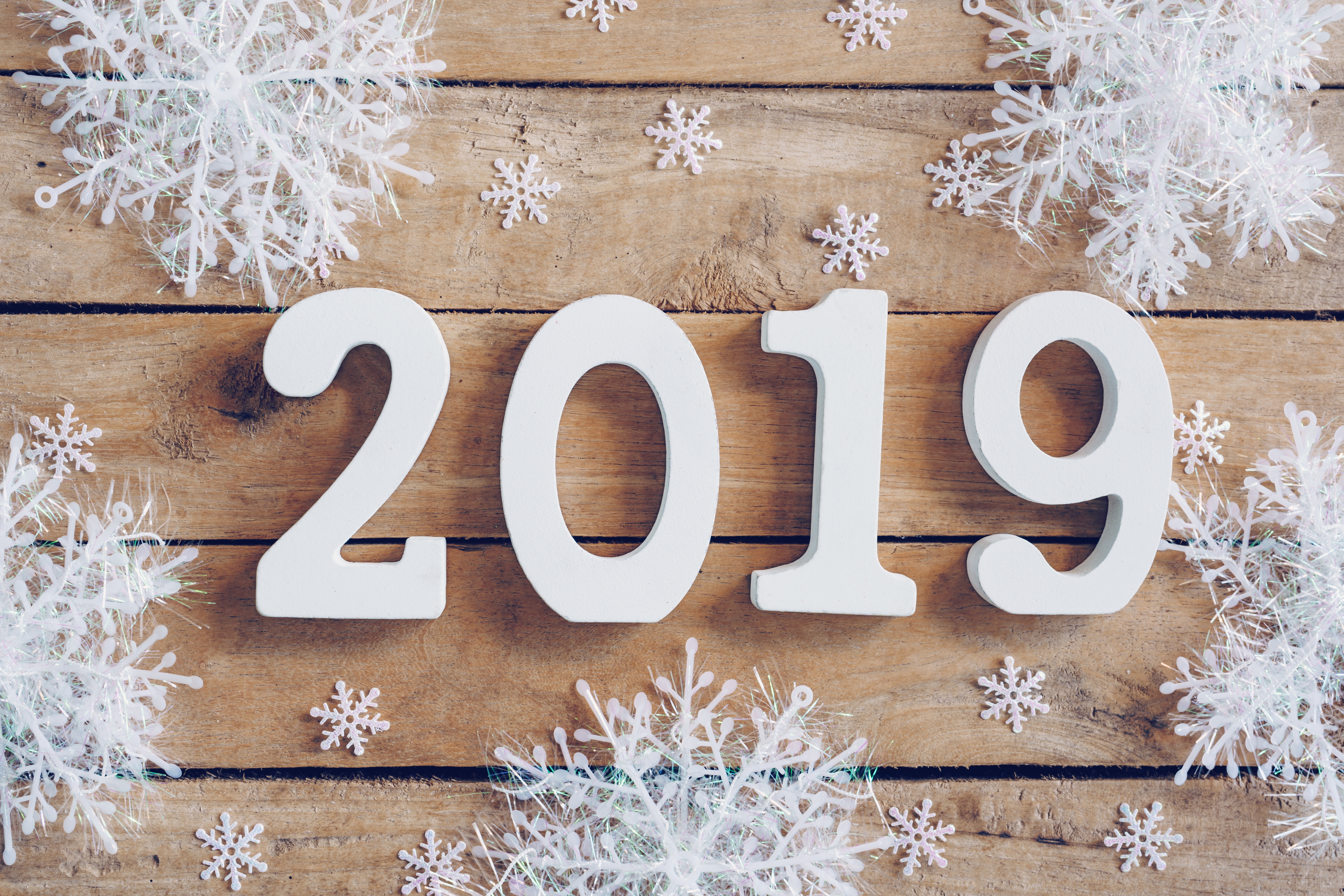 Téléchargez des papiers peints mobile Nouvel An, Vacances, Flocon De Neige, Nouvel An 2019 gratuitement.